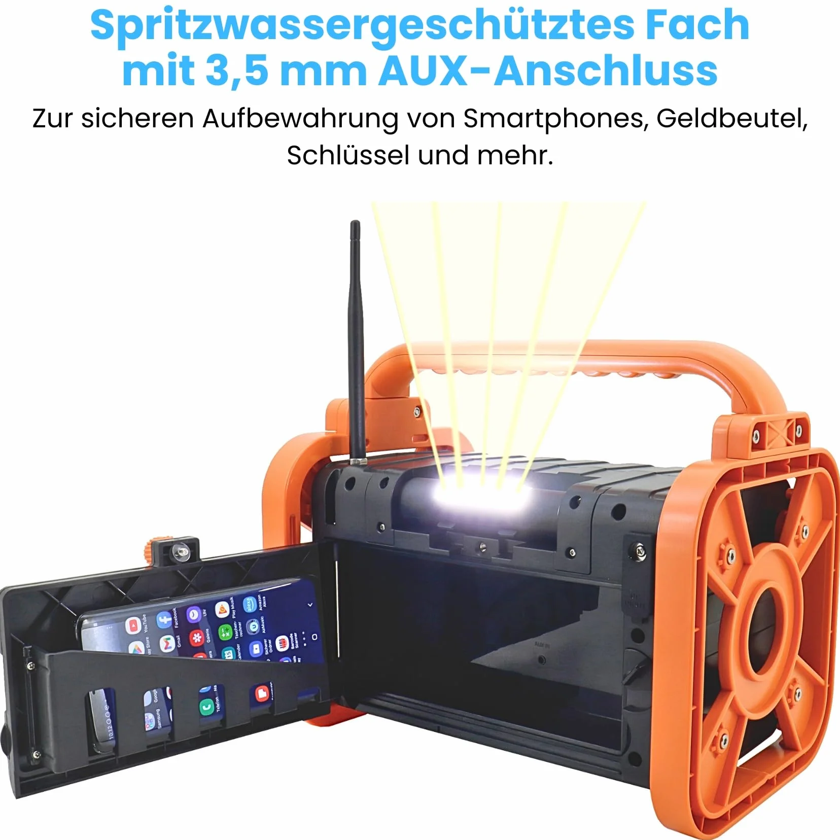 Soundmaster DAB80SG Radio para Obras con Dab+/UKW Bluetooth y batería de Iones de Litio