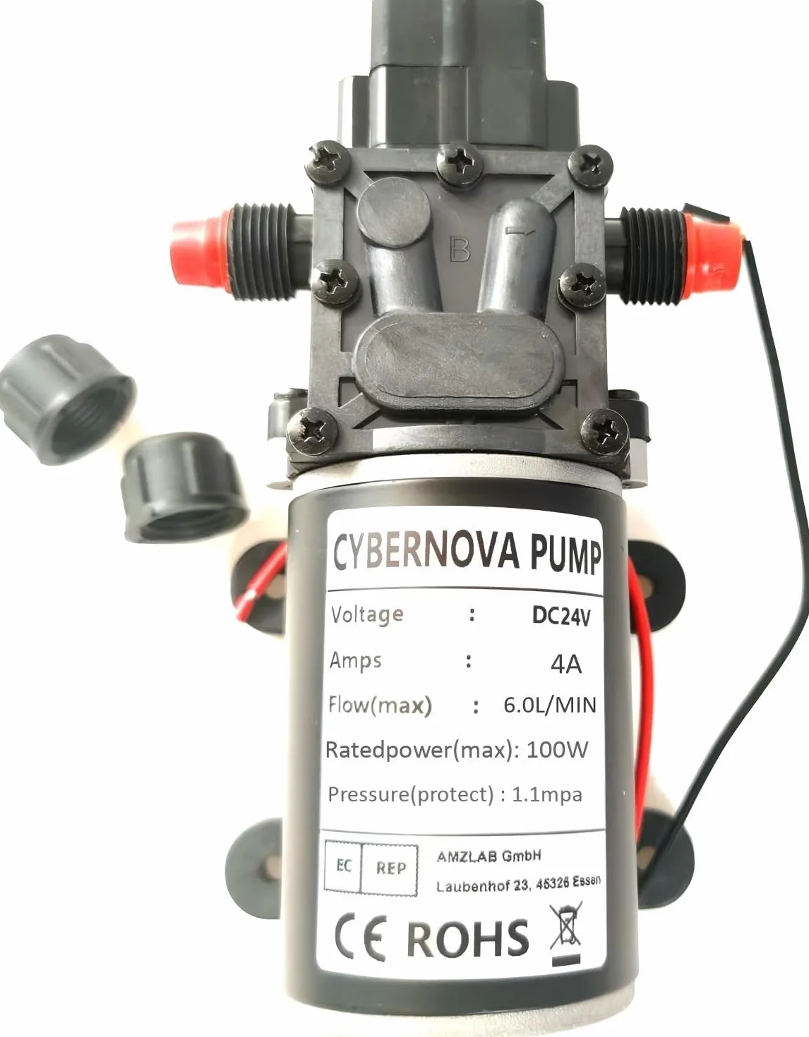 CYBERNOVA DC 24V 7.0L /MIN Bomba de diafragma inteligente (con interruptor de presión) Bomba de agua silenciosa autocebante para caravana/barco/jardín/gamper limpieza/pulverización