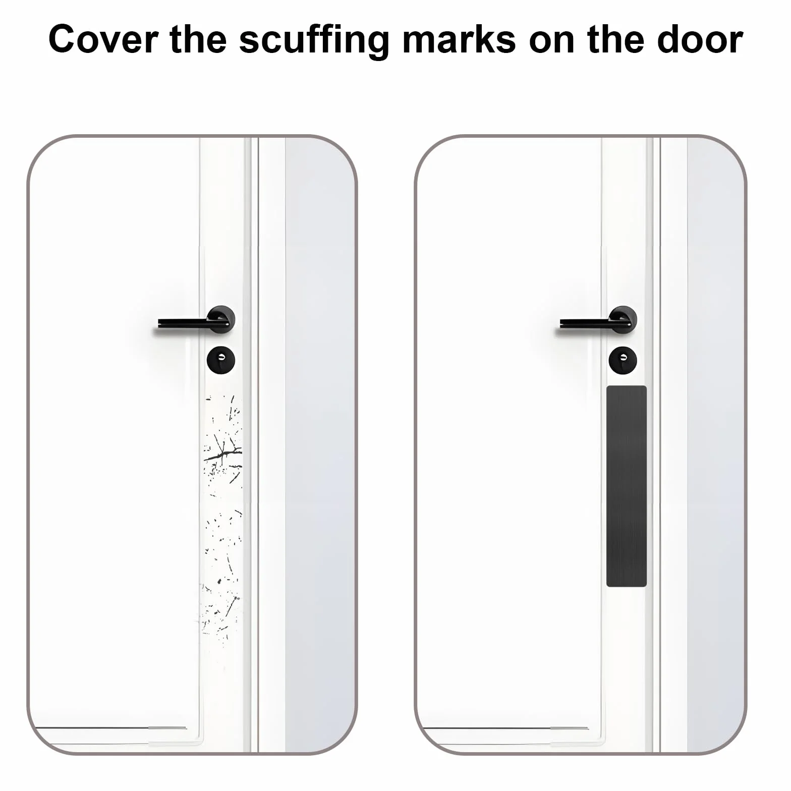 2 Placas Protectoras De Arañazos Perro Acero Inoxidable, Placa Autoadhesiva Pulgadas Para Puertas, Protección Antiarañazos Interior Y Exterior, Empuje Negra Cepillada, 4 X 16