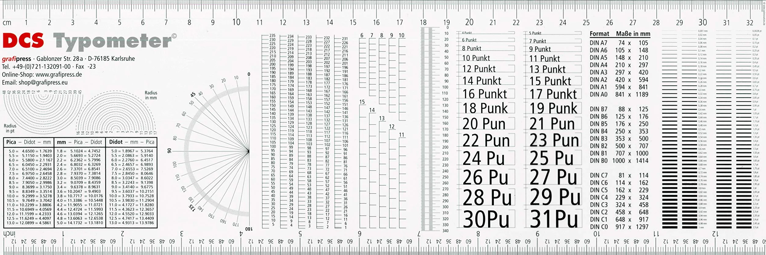 DCS tipógrafo typometer