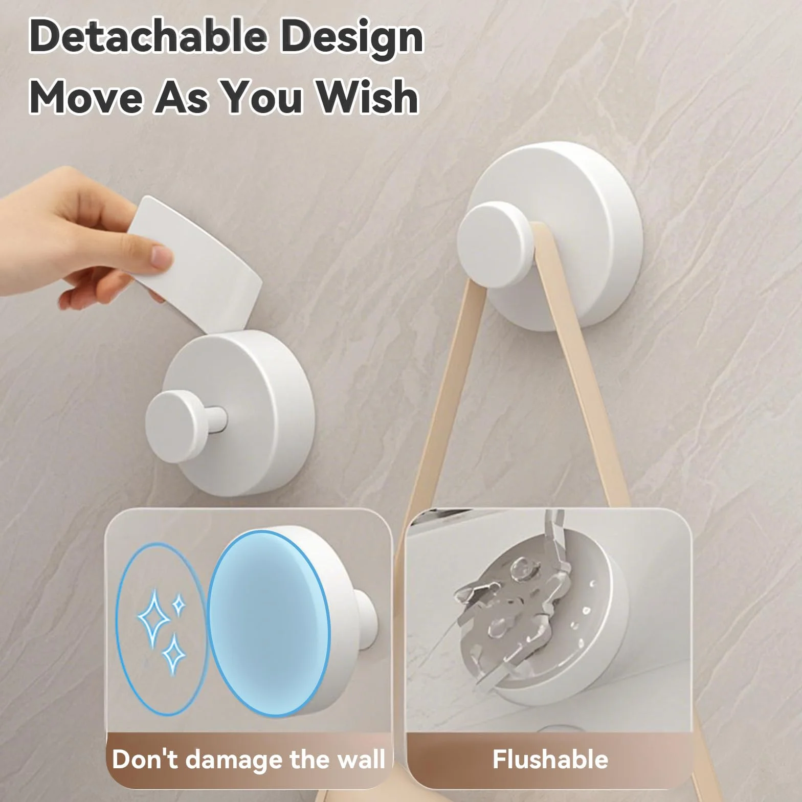 ZhouWei 2 Piezas Ganchos Ventosa, Percha de Pared Sin Taladrar Máx 3 kg Acero Inoxidable Suction Cup Hooks Reutilizables Toallero con Ventosa, para Cocina Baño Pared Azulejos Vidrio (Blanco)