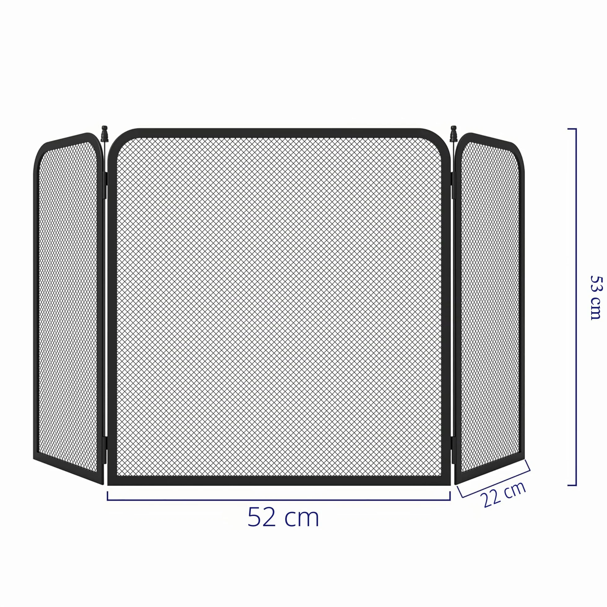 Kinson - Protector de chimenea negro – 96,5 x 53 cm – Protector contra incendios de seguridad para quemadores de leña, quemadores de troncos e incendios abiertos – Protector de seguridad para bebés