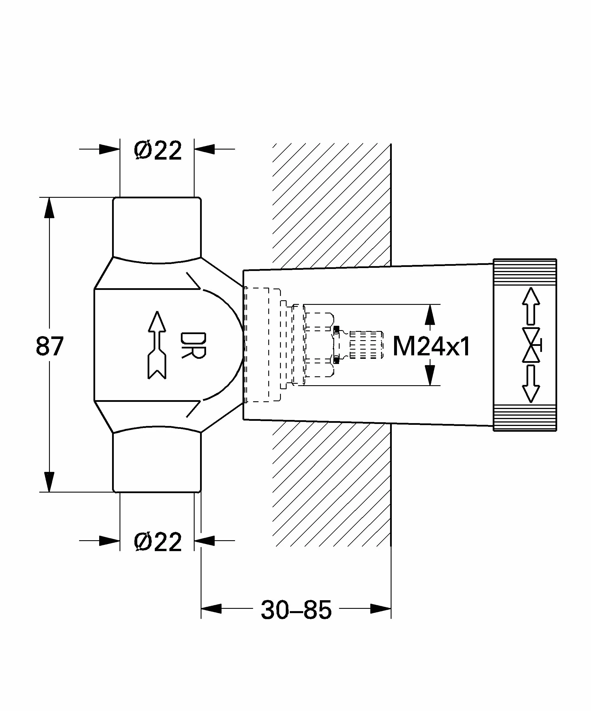 Grohe - Cuerpo Llave 3/4" Ref. 29804000
