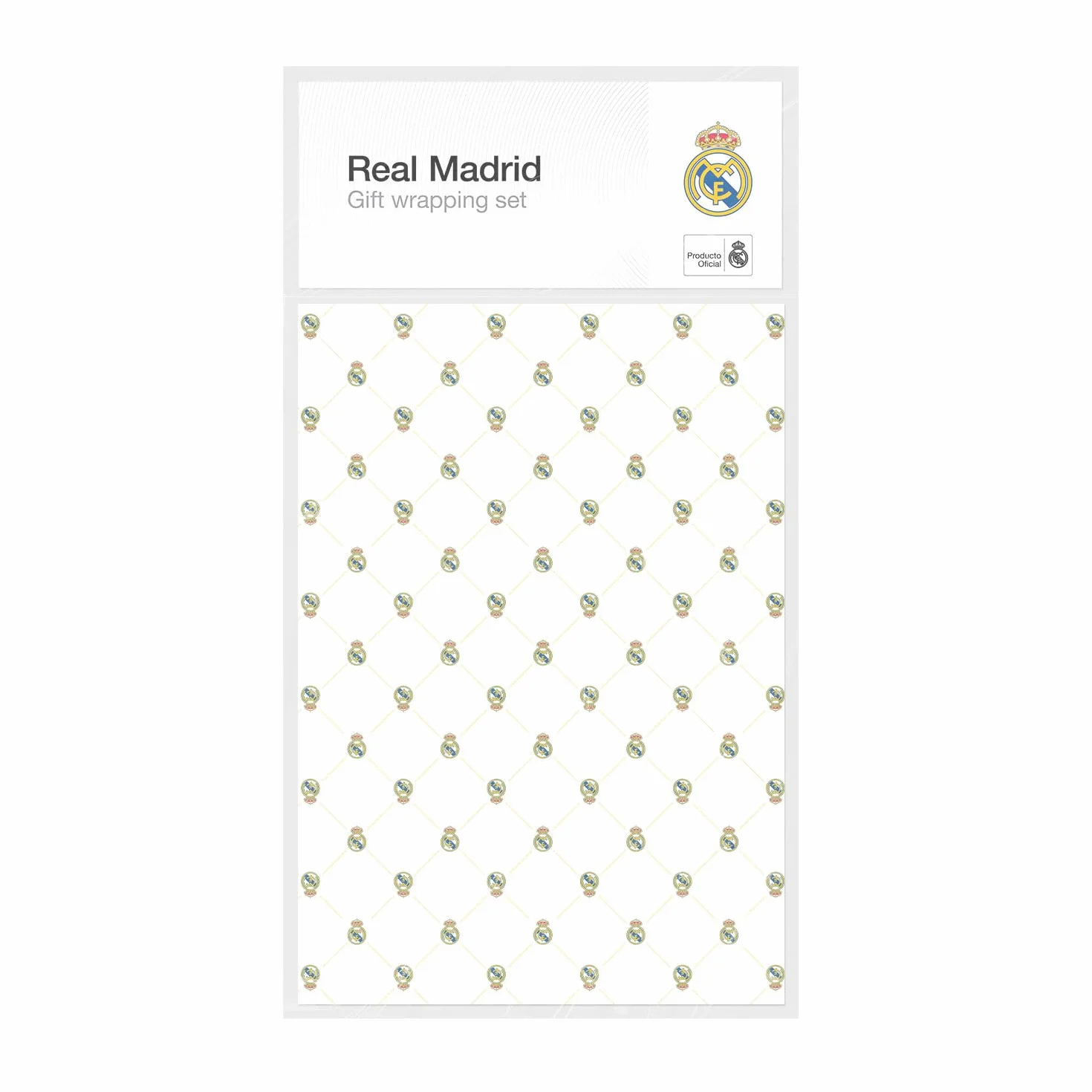 Papel regalo Real Madrid 50x70 cm Kit envolver regalos navidad