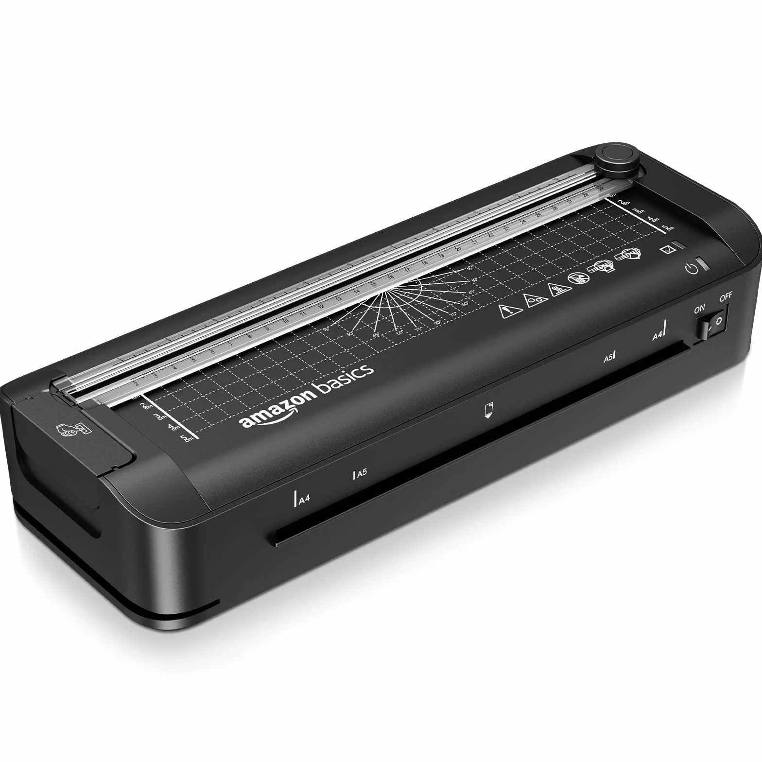 Amazon Basics Laminadora térmica 3 en 1 A4, corta, perfora y redondea bordes, 10 bolsas, Negro