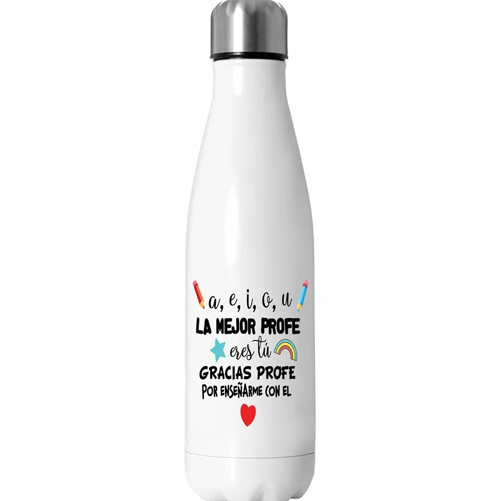 Botella de aluminio personalizable regalo para profesoras maestras