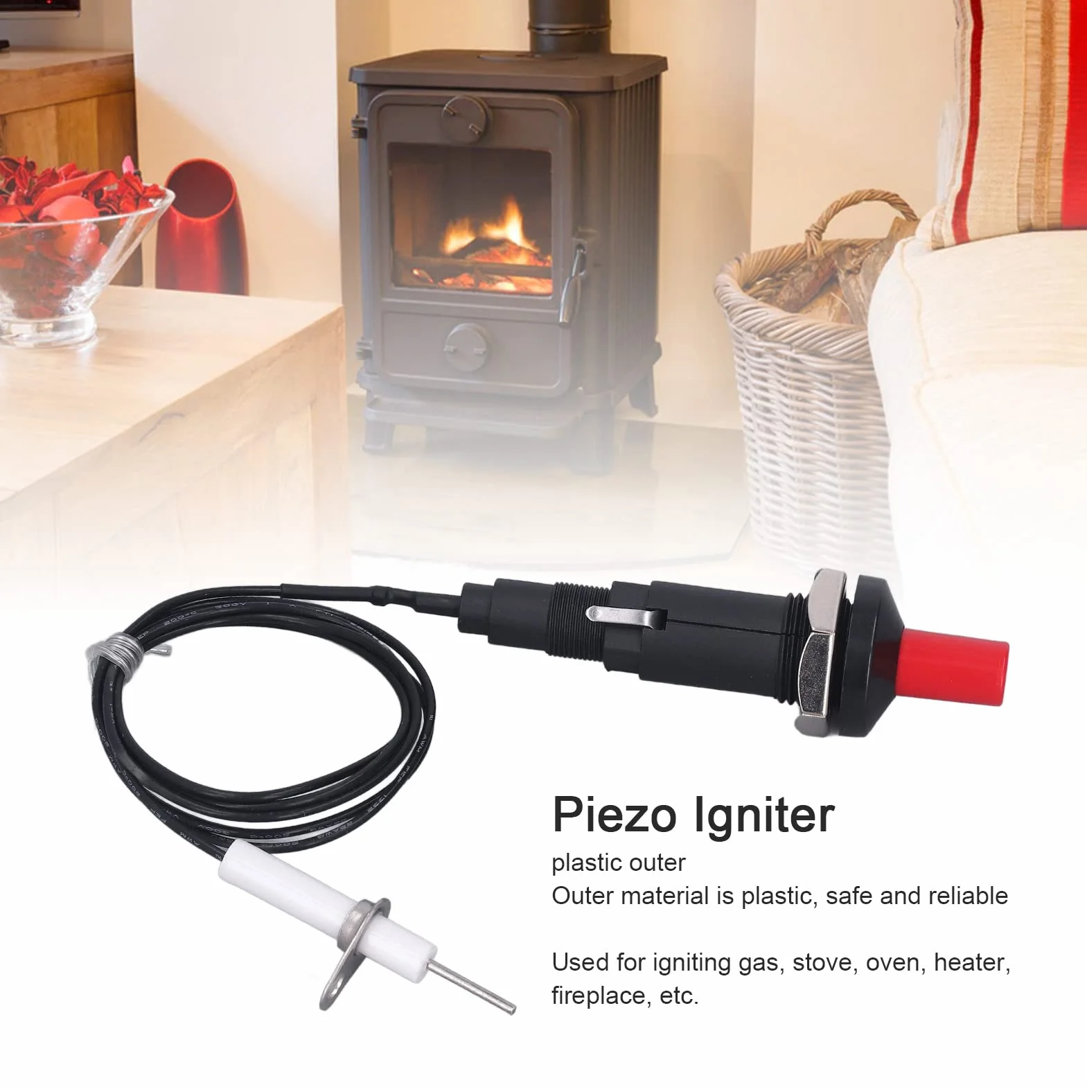Encendedor Piezoeléctrico de 2 uds., 1 Salida, 2 Pulsadores para Estufa de Gas, Calentador de Horno, Encendido Seguro y Eficiente
