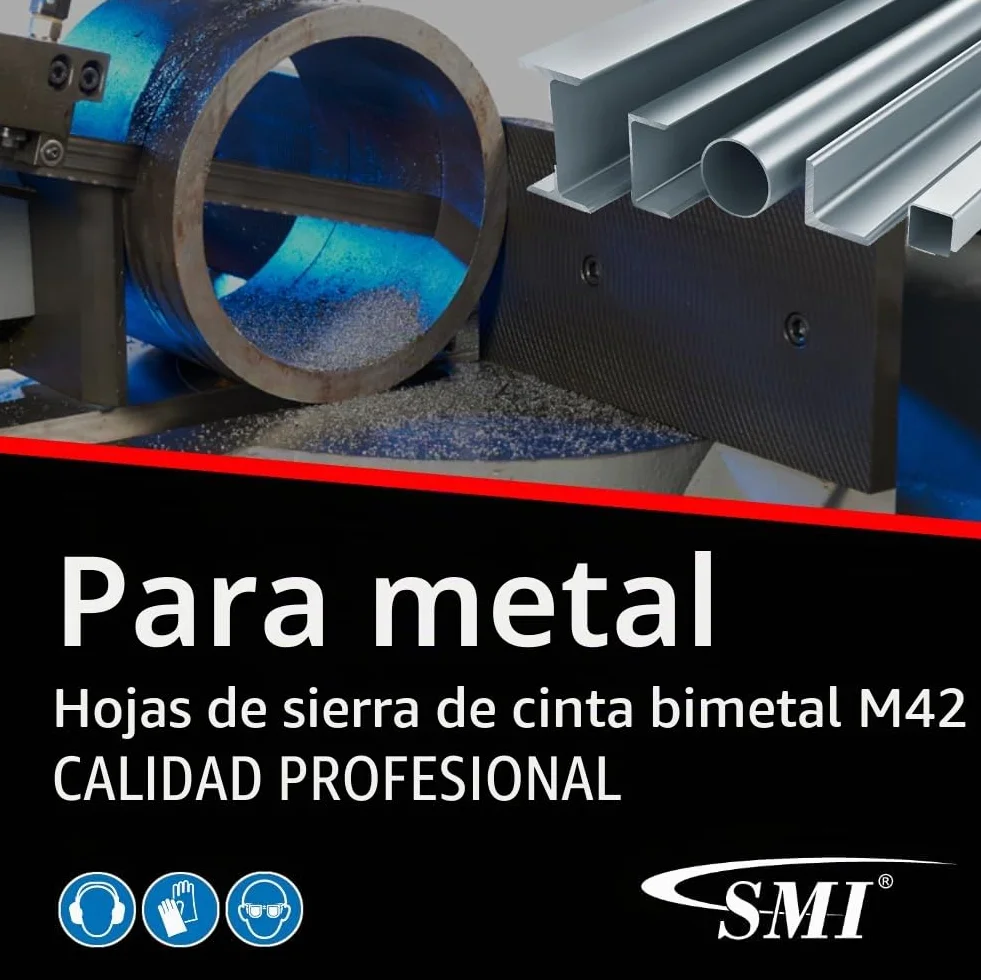 SMI Juego de 2 Sierra de Cinta Metal M42 Medidas - 1640 X 13 X 0,65 mm 10/14 ZpZ para Acero y Acero Inoxidable, Compatible con Güde MBS 115