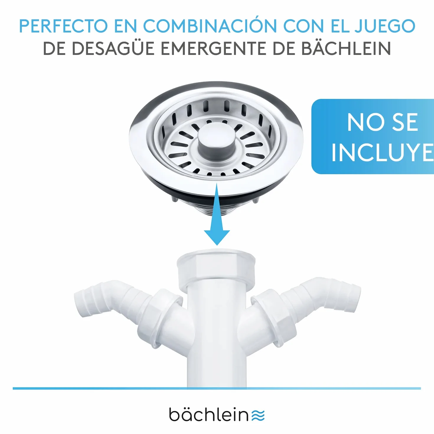 Bächlein Sifón Tubular Flexible para Fregadero, Trampa de Olores G 1 1/2"