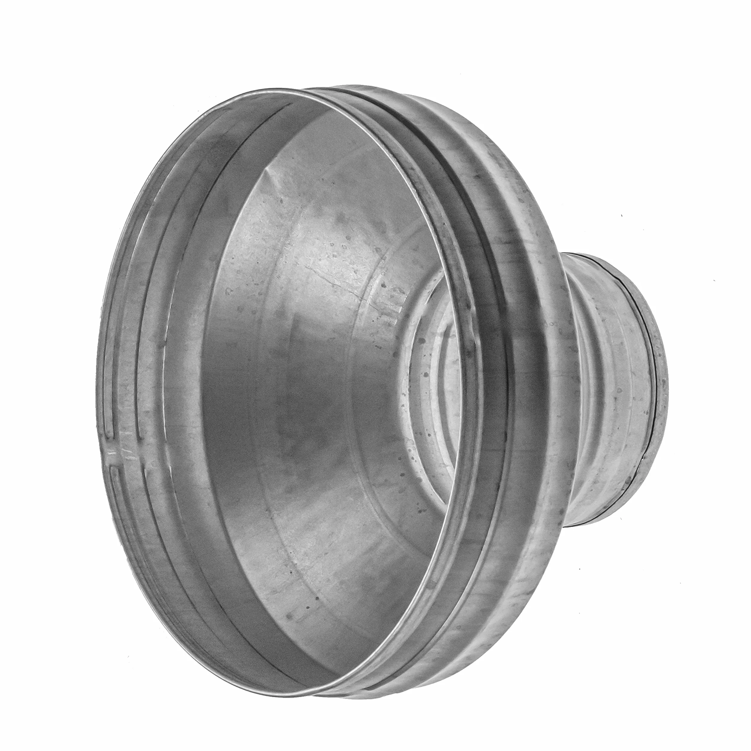 Repa Market Reductor de conducto redondo macho de 200 a 100 mm, acoplador de tubería de acero galvanizado, acoplamiento para sistemas de ventilación de conductos redondos, calefacción