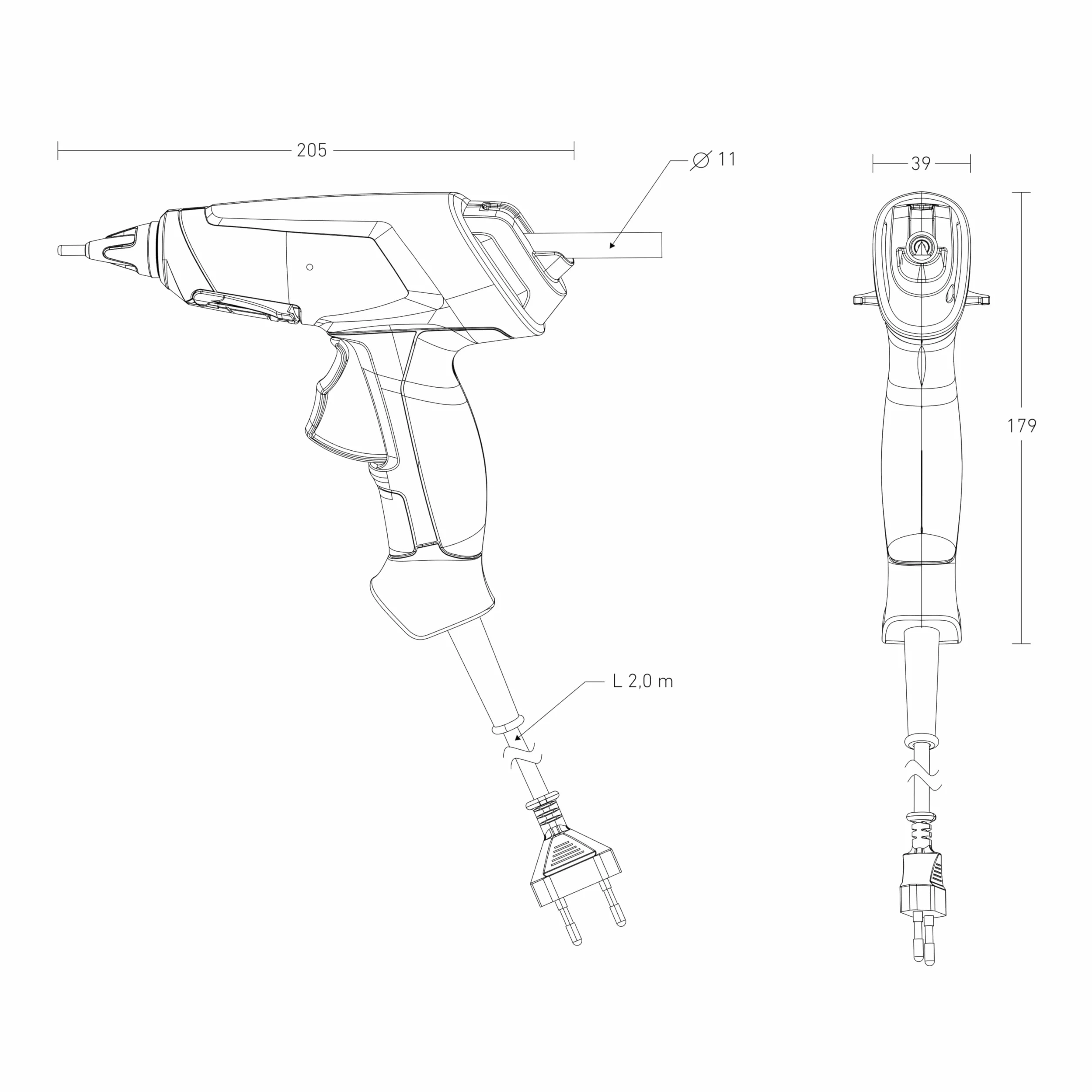 Steinel GlueMatic 3011 Pistola termofusible, incluye barritas de adhesivo termofusibles con un diámetro de Ø 11 mm y boquilla intercambiable, ideal para reparaciones y manualidades