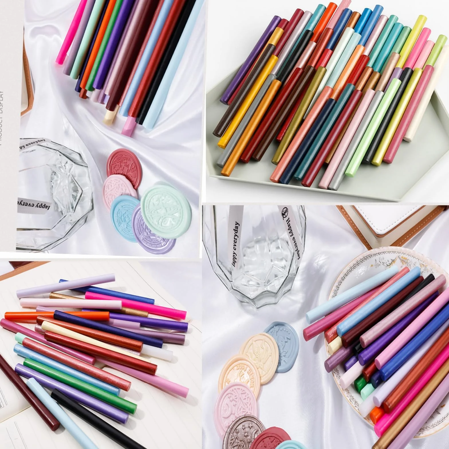 1,1 cm Cera de palos, Atopbb Silver Wax Stick 10 unidades pistola de pegamento para sellos de cera, para cartas, tarjetas de felicitación, vino, manualidades, bodas y fiestas (plata)