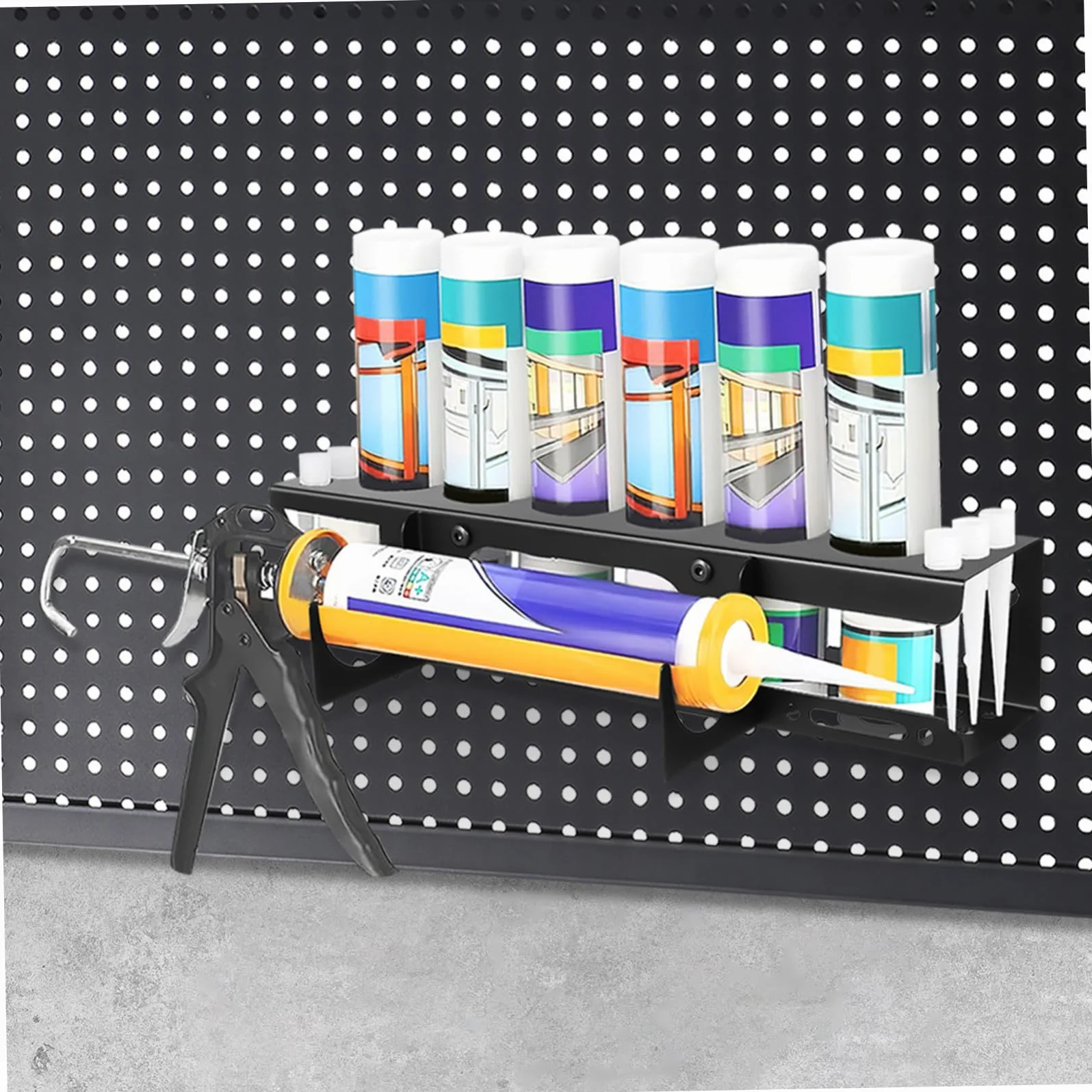 DOITOOL Organizador De Herramientas De Pared Resistente Con Soporte Ajustable Para Tubos De Sellador Estante De Almacenamiento Para Garaje Taller Y Furgoneta Optimiza Espacio Y Facilita Acceso