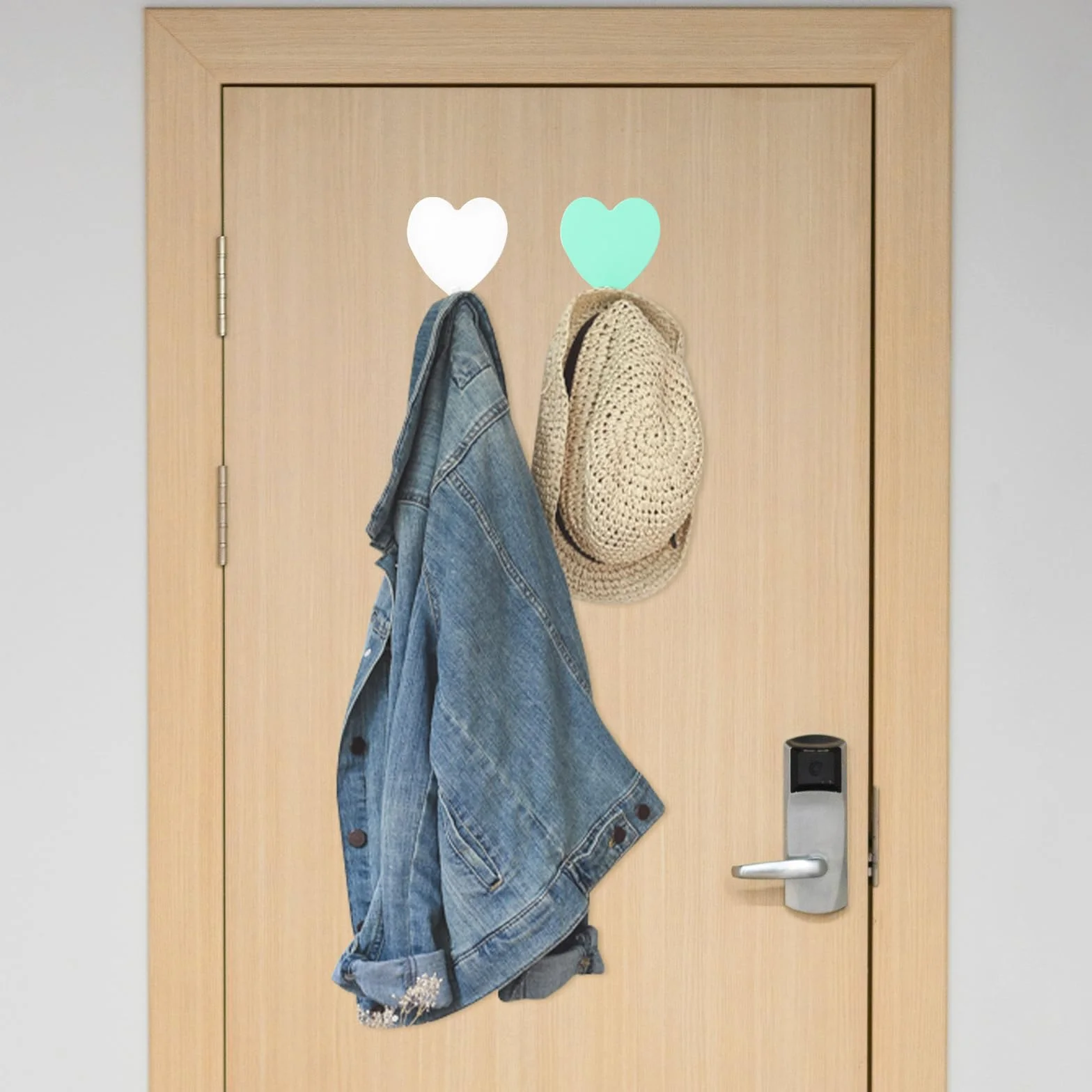 Dimeho 6 ganchos autoadhesivos de pared ganchos decorativos para colgar perchas de acero inoxidable coloridos ganchos adhesivos sin taladrar para toallas de baño, casa, llaves, cocina, oficina, aula