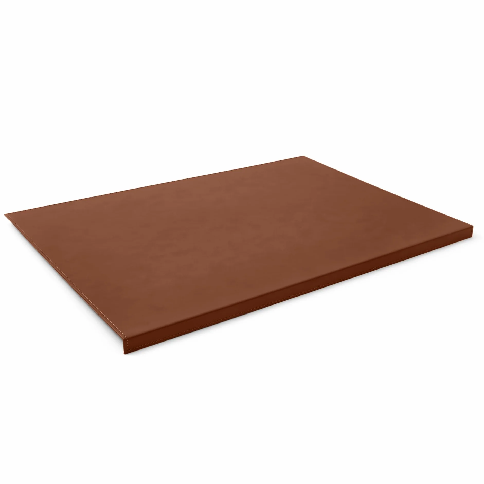 Eglooh - Calliope - Protector Mesa Escritorio en Cuero Naranja Marrón cm 90x60 - Antideslizante, Estructura Interna en Acero con Perfil Frontal en Forma de L, Costuras Artesanal - Made in Italy