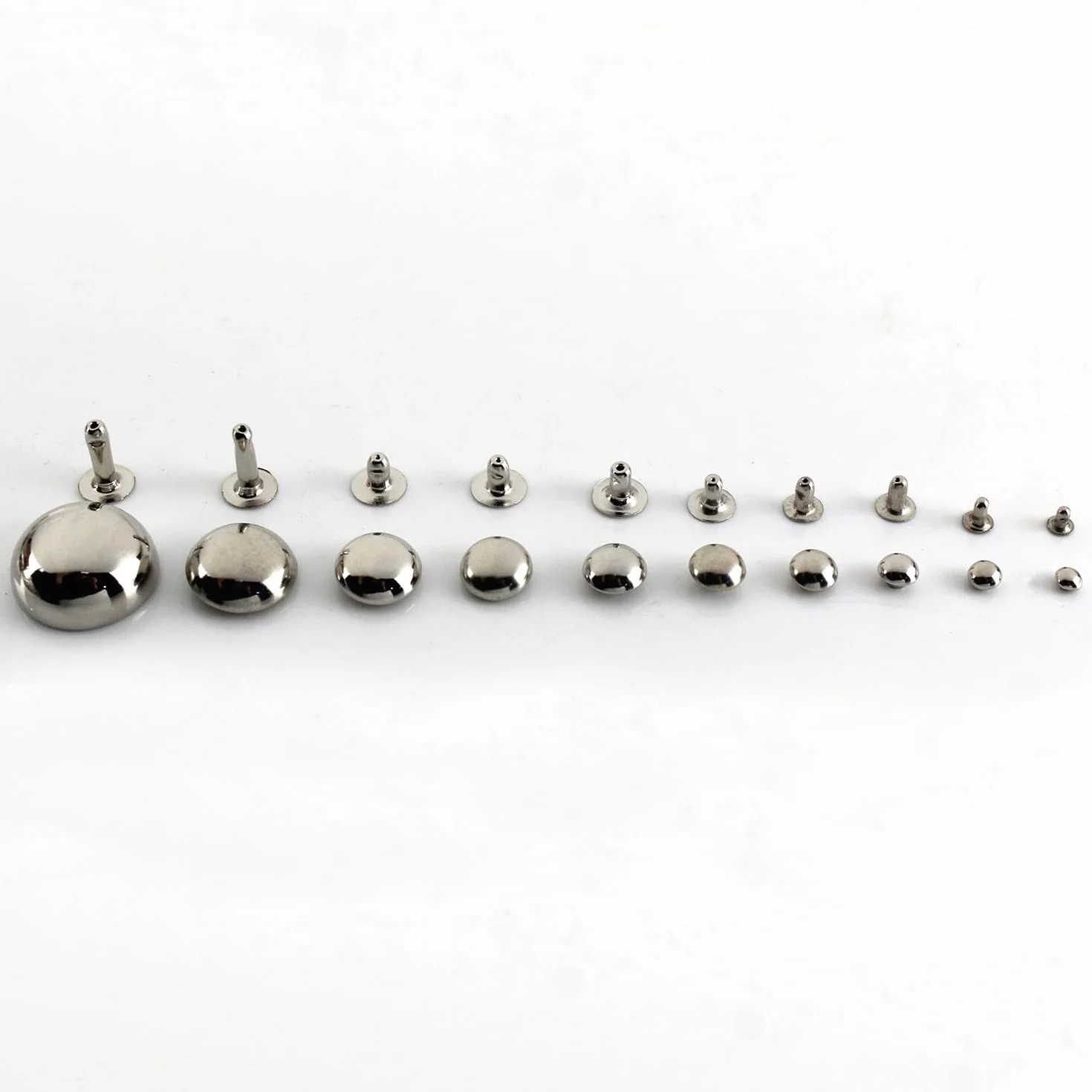 100 juegos de remaches de tapa de cúpula de Metal de 4 colores, remaches redondos para bolso de cuero artesanal, cinturón, ropa, zapatos, piezas de cuello-D-20mm, Gun Black