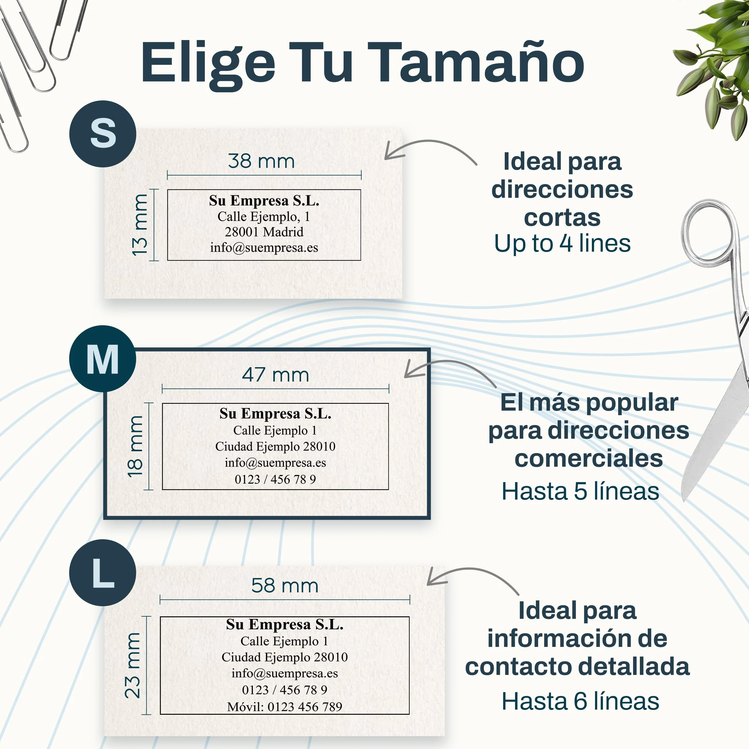 Sello Personalizado 47×18 mm para Empresas, Oficinas y Médicos – Negro (M)
