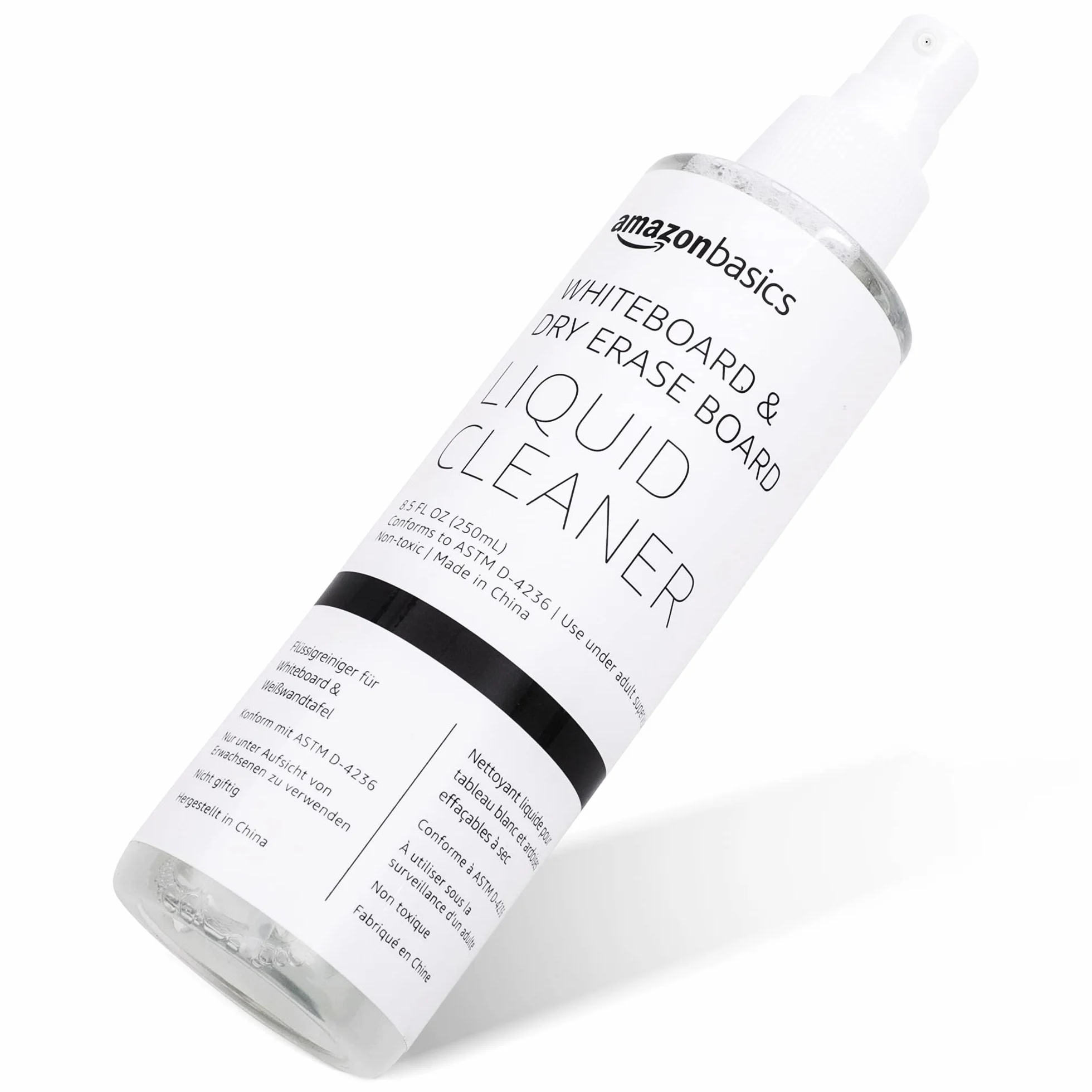 Amazon Basics Limpiador líquido de borrado en seco para pizarras blancas, Sin fragancia, 250 ml