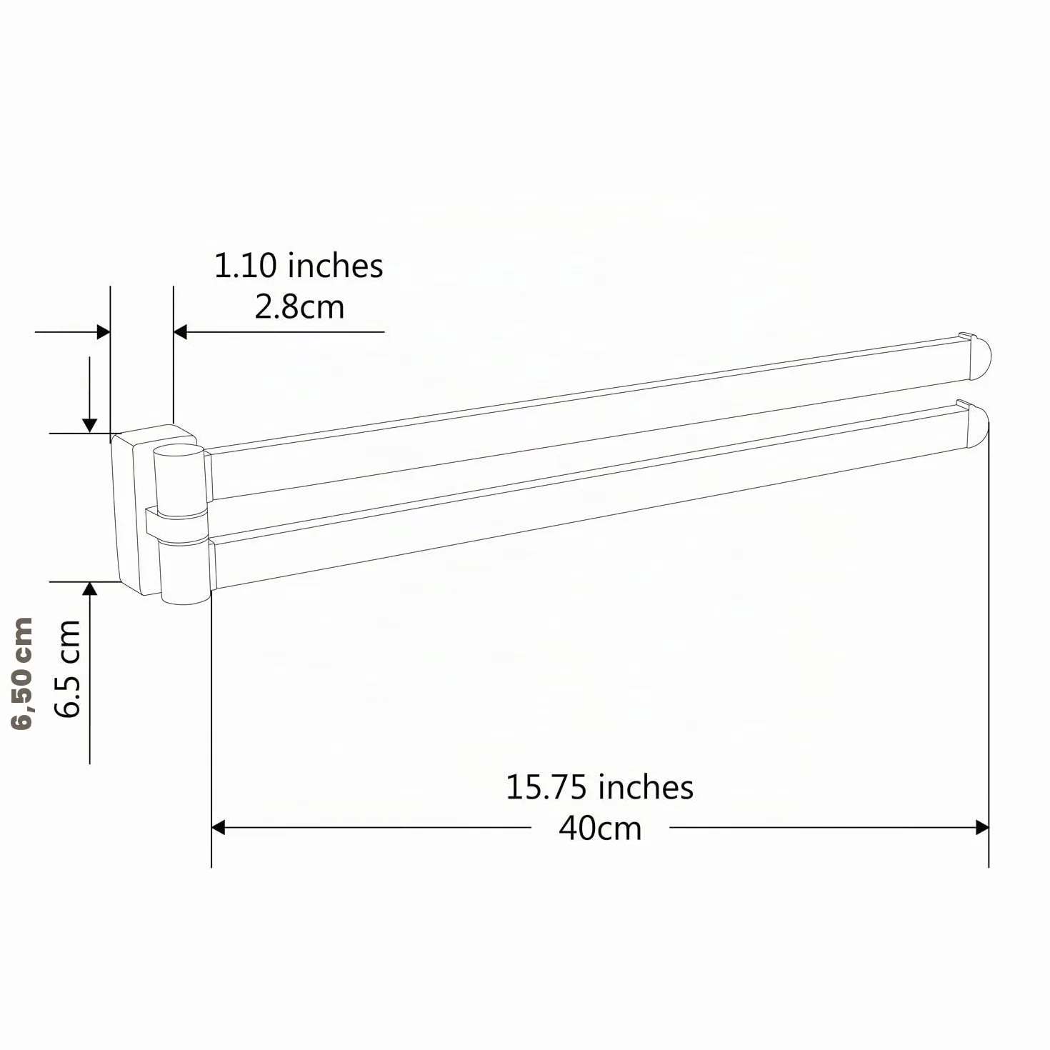 BGL Toallero Giratorio Negro, Organizador de Almacenamiento, Ahorro de Espacio, Soporte de Toalla de Pared Doble Giratorio para baño
