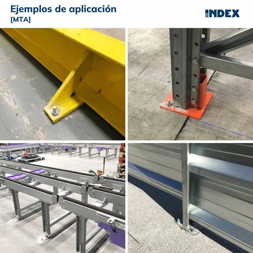 Index Fixing Systems AM16170 [MTA] Anclaje macho para cargas altas. Zincado 170 Ø16, Gris, M16 x 170 mm, diámetro de 16 mm, Set de 25 Piezas