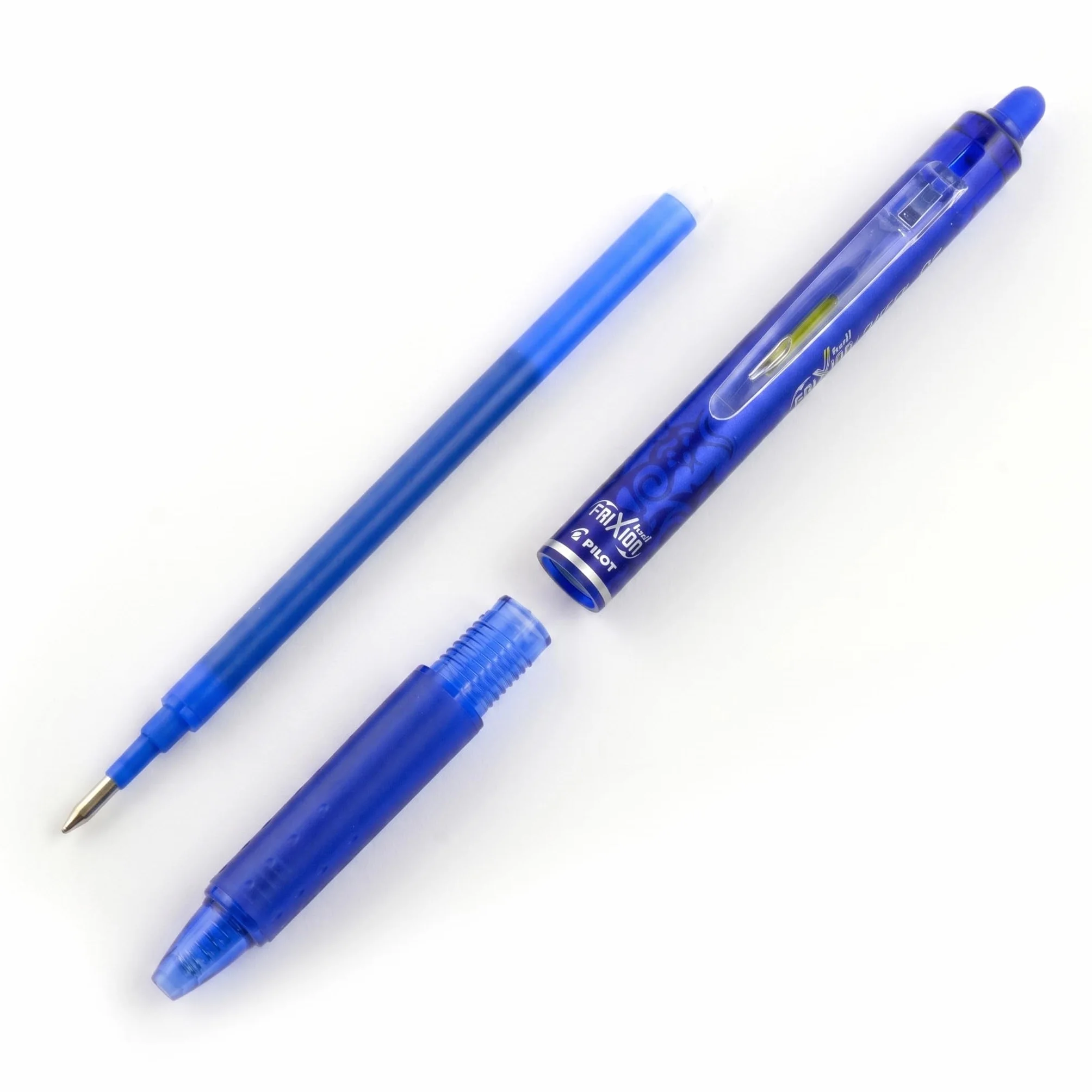 PILOT FriXion Ball Clicker 07 Pack 4 Bolígrafos Borrables Tinta Termosensible Roller Retráctil Recargable Negro Azul Rojo Verde Punta Media