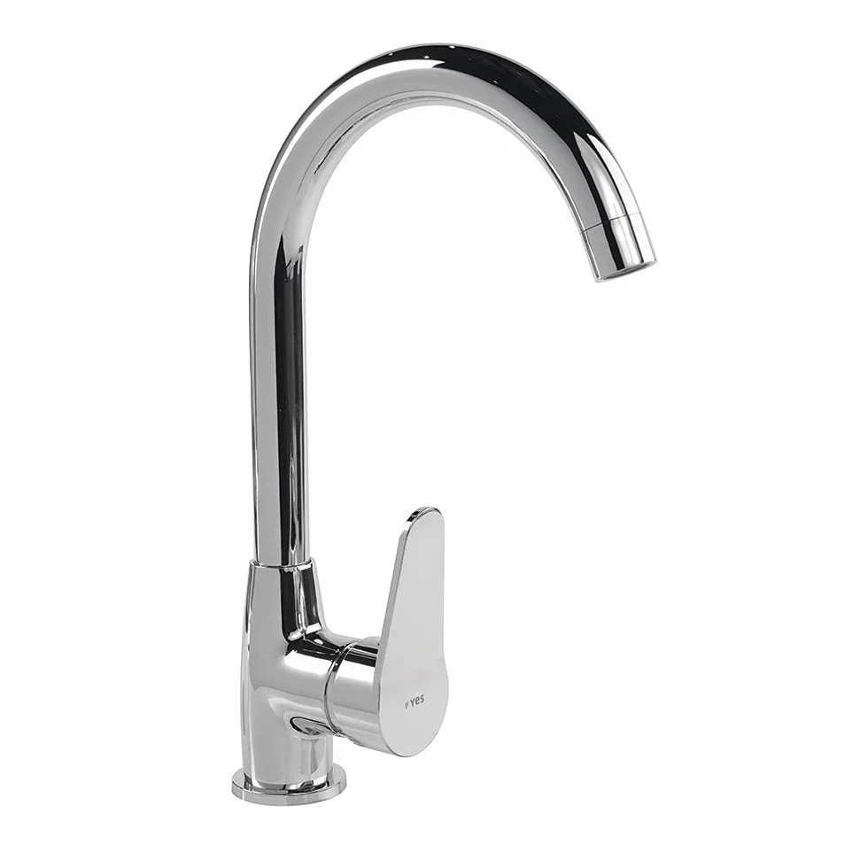 Yes Grifo Monomando Fregadera de Repisa con acabado cromado para la cocina simple, sin preocupaciones