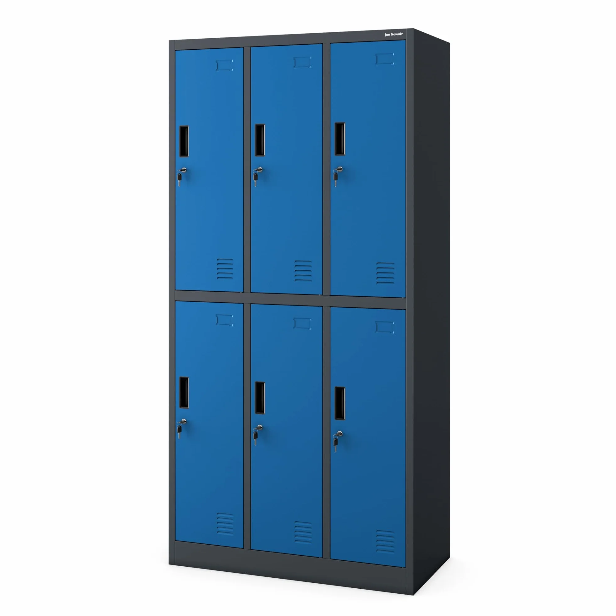 Armario Metálico 6 Compartimentos 185x90x45 cm Azul Antracita