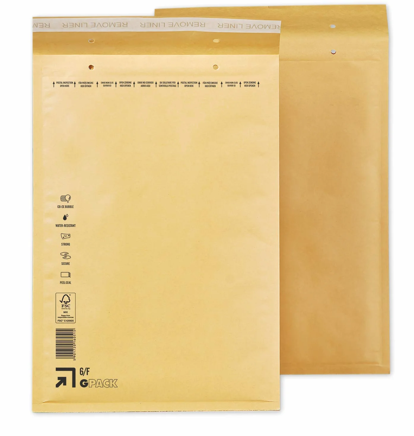 Sobres acolchados 240 x 350 mm Bolsa de envío F6 DIN A4+ marrón