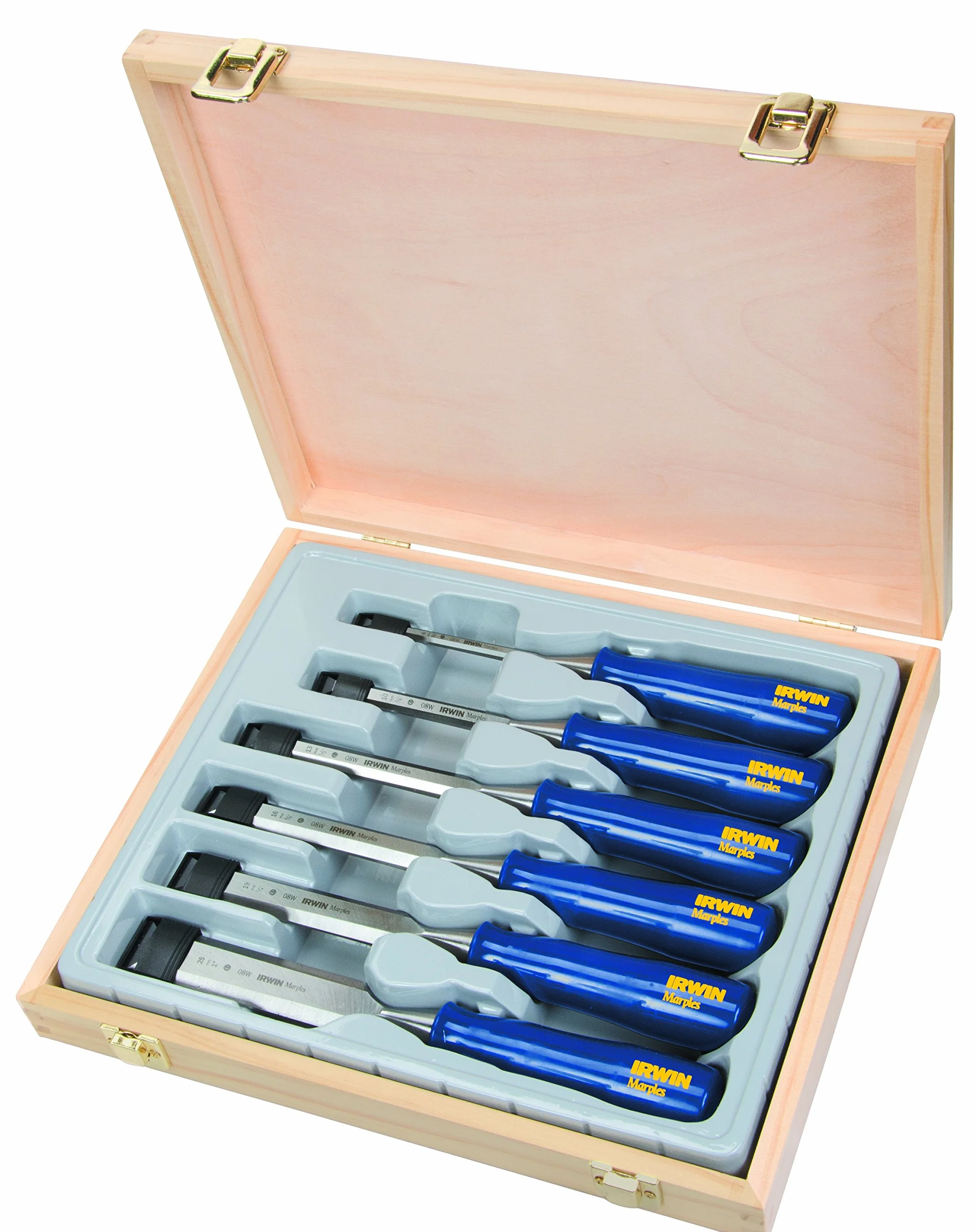 IRWIN TM444S6 - Formón M444, juego 6 uds - 6, 10, 13, 19, 25, 32 mm en caja de madera