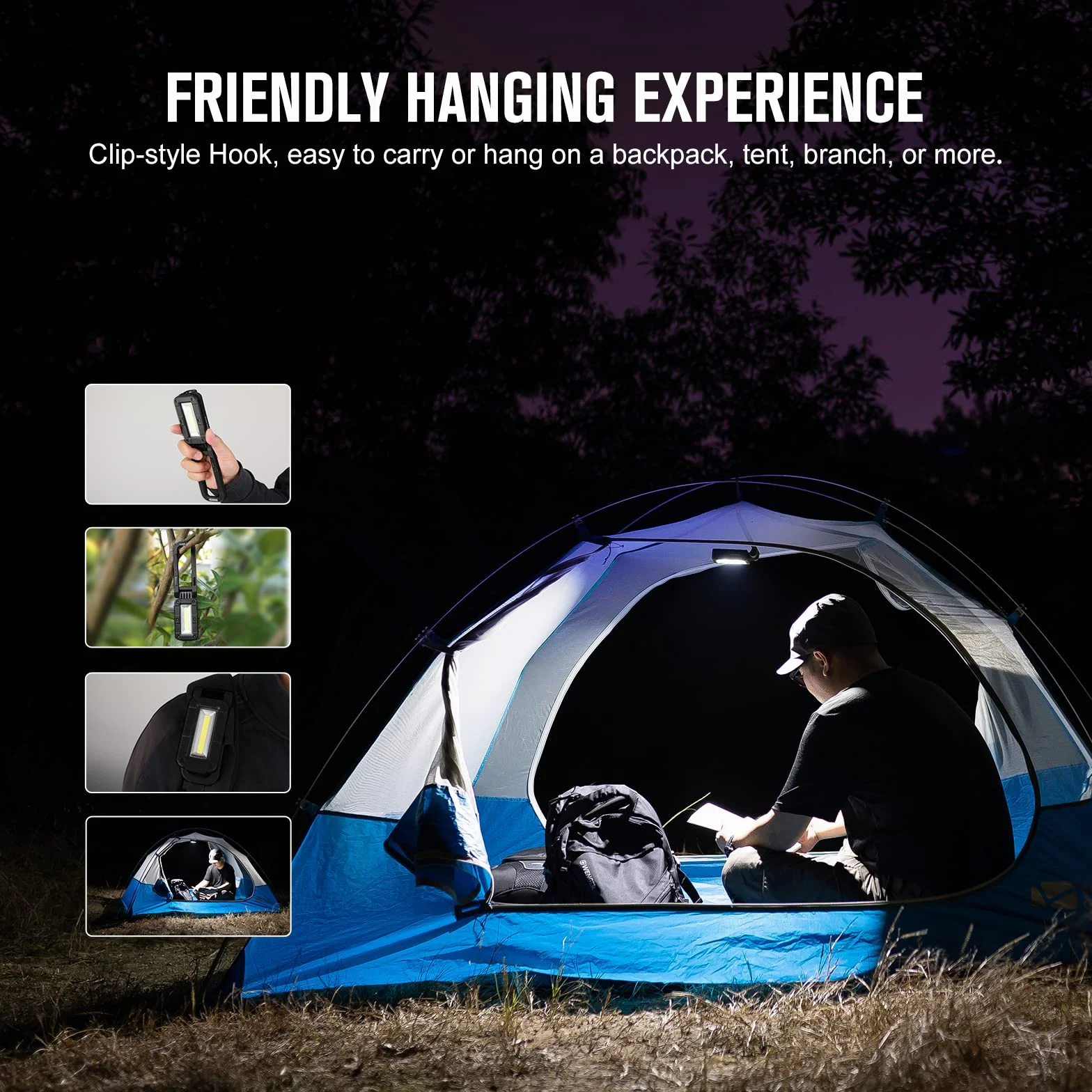 OLIGHT Swivel Linterna de Trabajo Recargable Portátil 400 Lúmenes COB Linterna Taller Led Impermeable 5 Modos Lámparas de Inspección con Magnético para Coche Hogar Camping Emergencia Automóviles