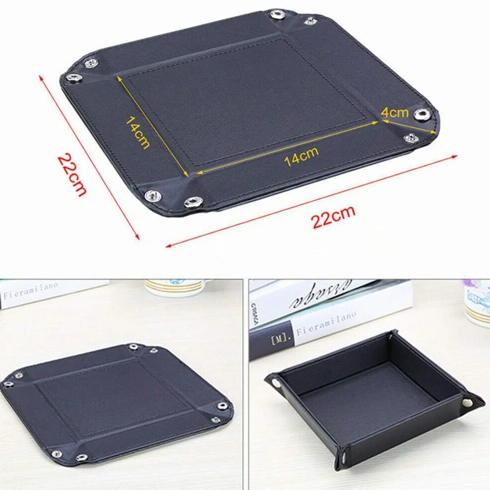 Yolistar Bandeja de almacenamiento de cuero rectangular para oficina, llaves, monedas, teléfono móvil