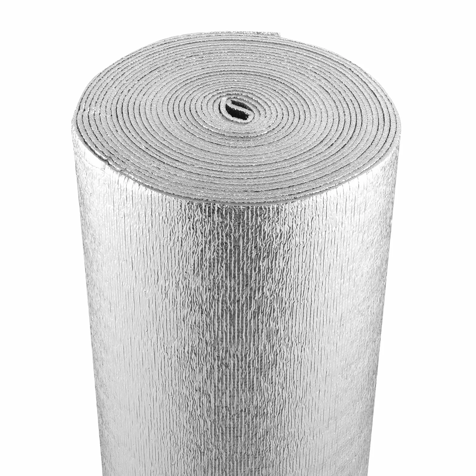 VEVOR Aislamiento Térmico Reflectante Doble Rollo de Aislamiento Barrera Radiante 7,6 x 0,6 m Núcleo de Espuma EPE Espesor de 3,2 mm Lámina de Aluminio Doble Cara para Ventana, Techo de RV
