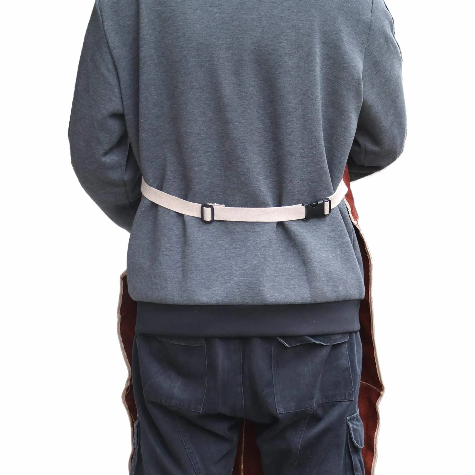 EMSea Delantal de Soldadura de Bolsillo Cuero de Vaca con Hebilla de Liberación Rápida Longitud Ajustable para Hombres Y Mujeres - 90x60 Cm (marrón Oscuro)