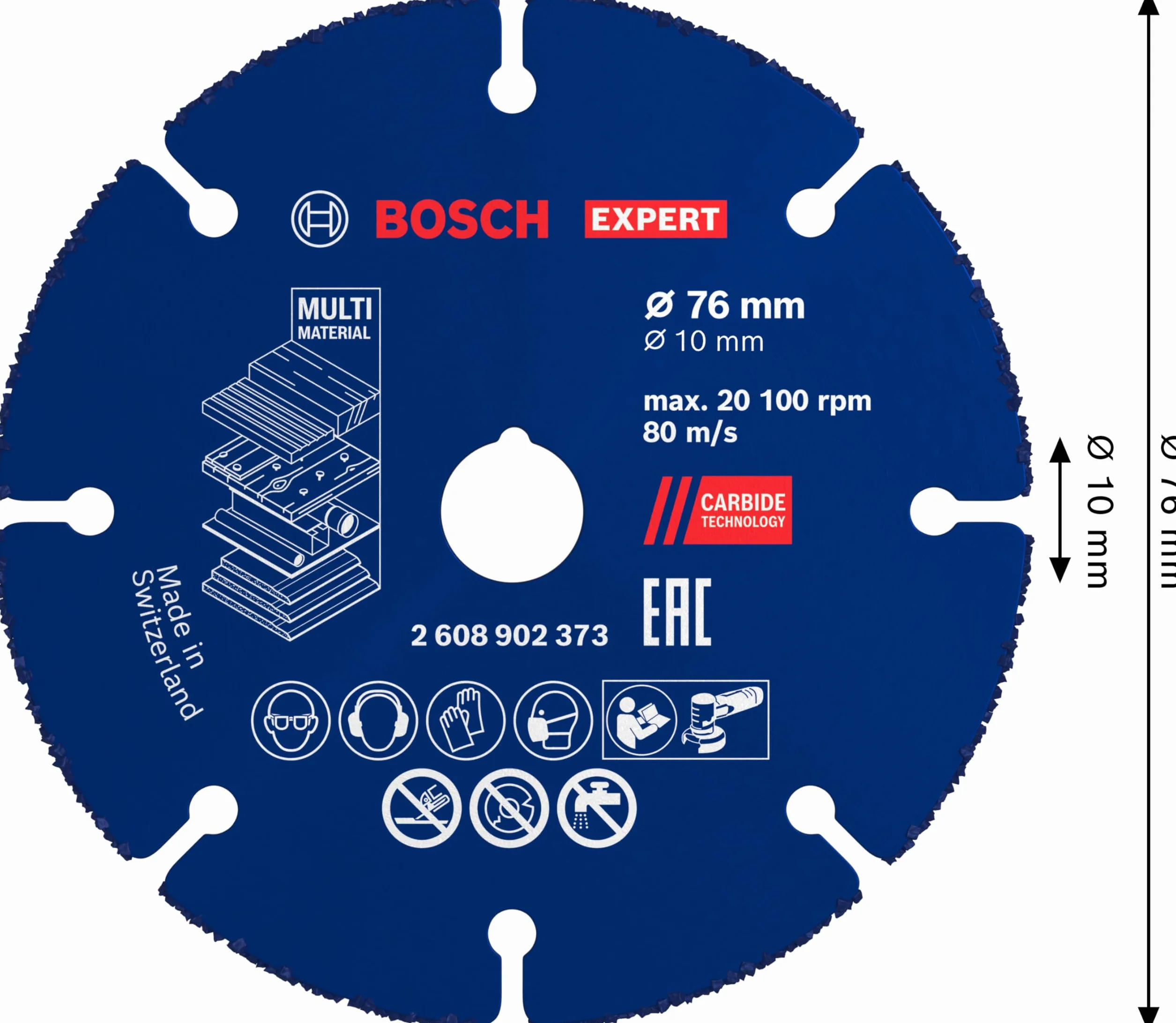 Bosch EXPERT Carbide Multi Wheel Disco de corte Ø 76 mm para miniamoladoras Professional