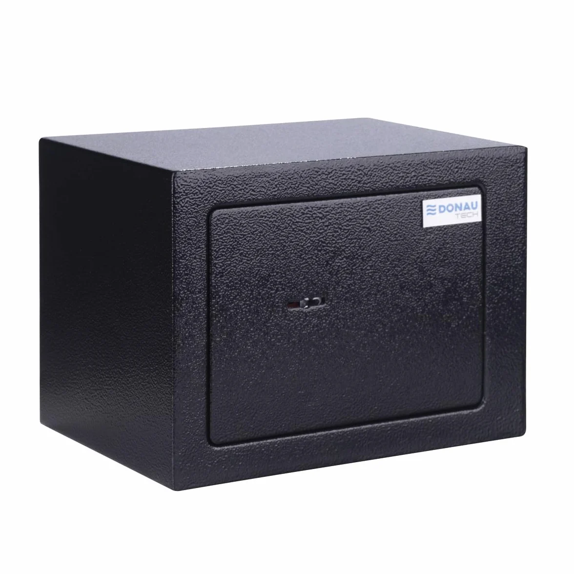 Caja fuerte para muebles DONAU TECH, 4,6 L / 23 x 17 x 17 cm/Caja fuerte para suelo o pared, incluye 2 llaves/Color negro