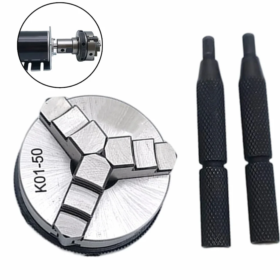 Portabrocas manual para carpintería, sujeción de 1 a 33 mm para rango, rosca M14 x 1, acero de alta dureza, para diseño compacto con precisión de centrado, plateado/negro