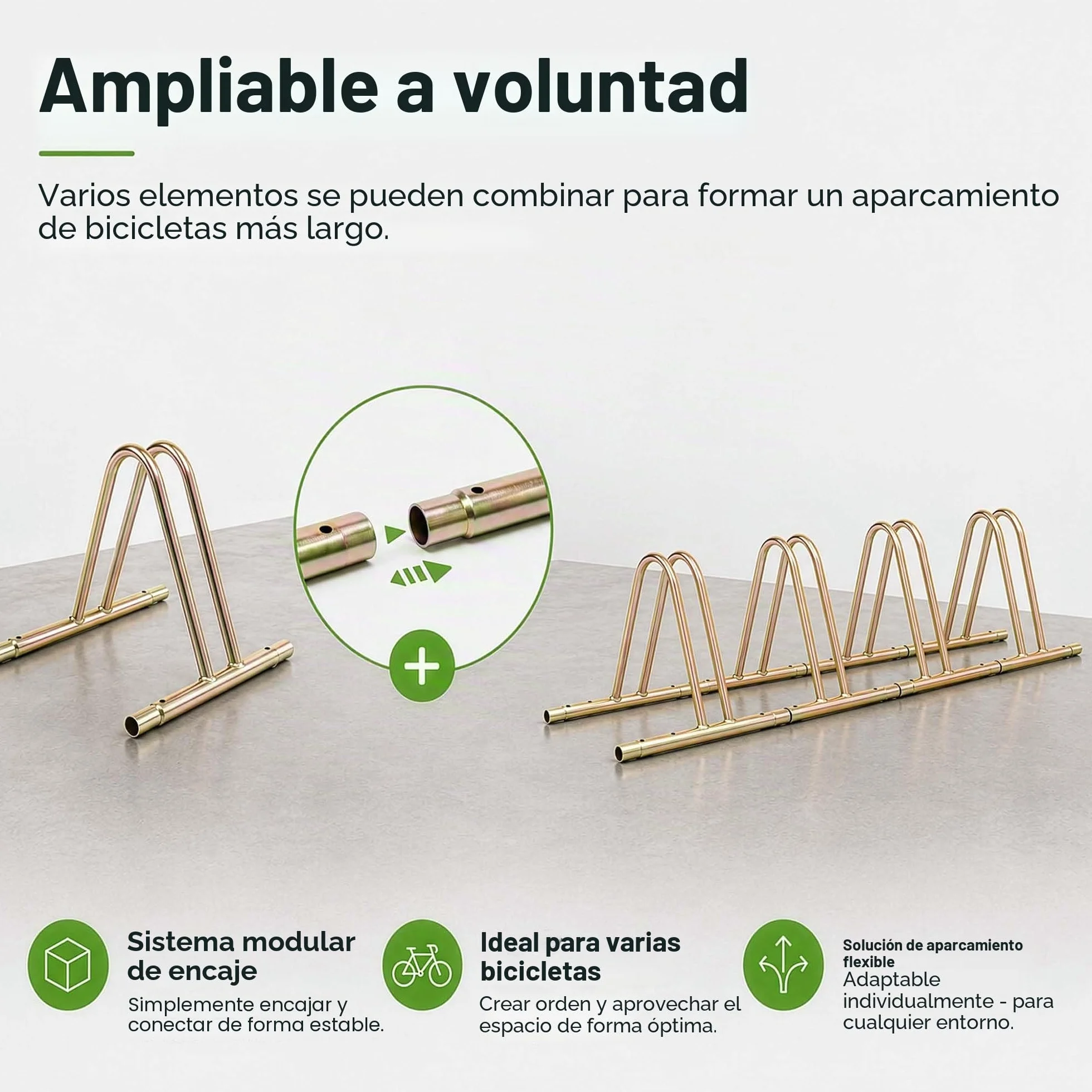 WilTec Bicicletas Aparcamiento bicis Aparcabicis Metal Exterior Suelo