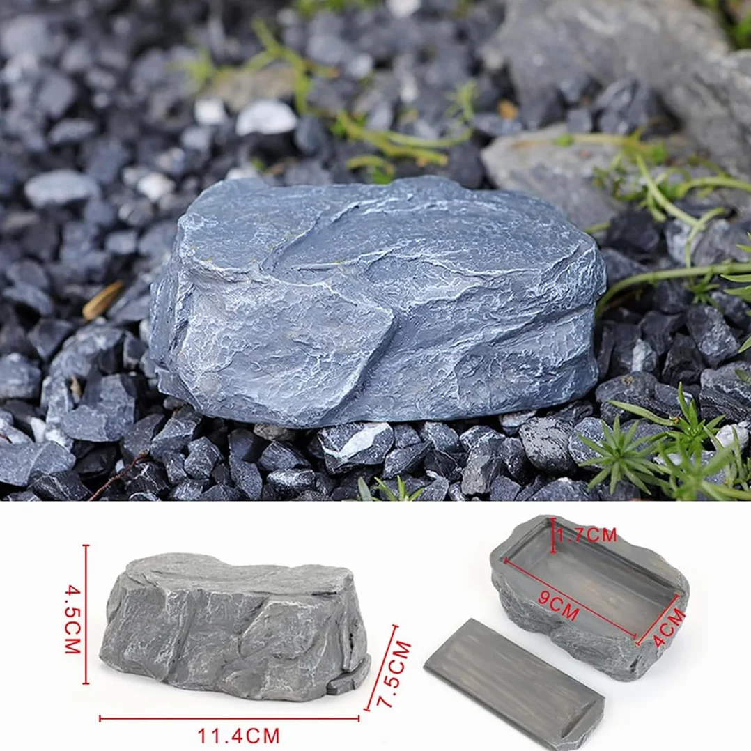 SURALIN Escondite Secreto para Llaves al Aire Libre, Caja Fuerte Invisible de Piedra