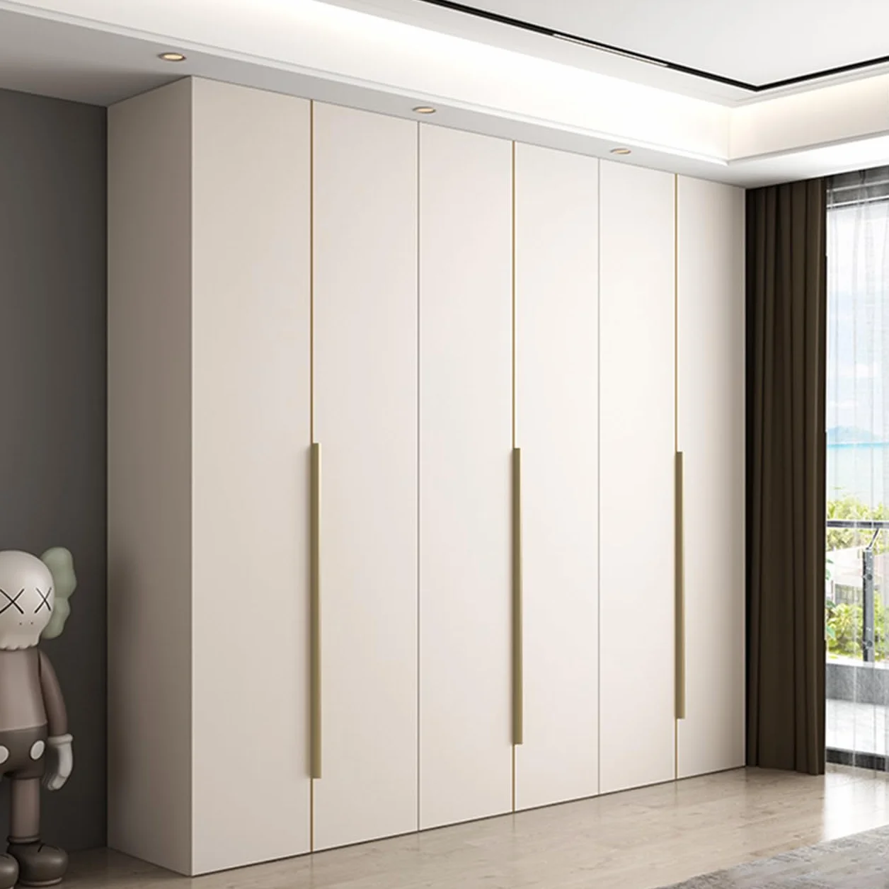 Tiradores Ocultos Aleación de Aluminio Manijas Para Muebles Armarios Cajones Tiradores Cocina Manijas Pomos de Puerta 2 Piezas (Oro Cepillado,Length 1200mm)