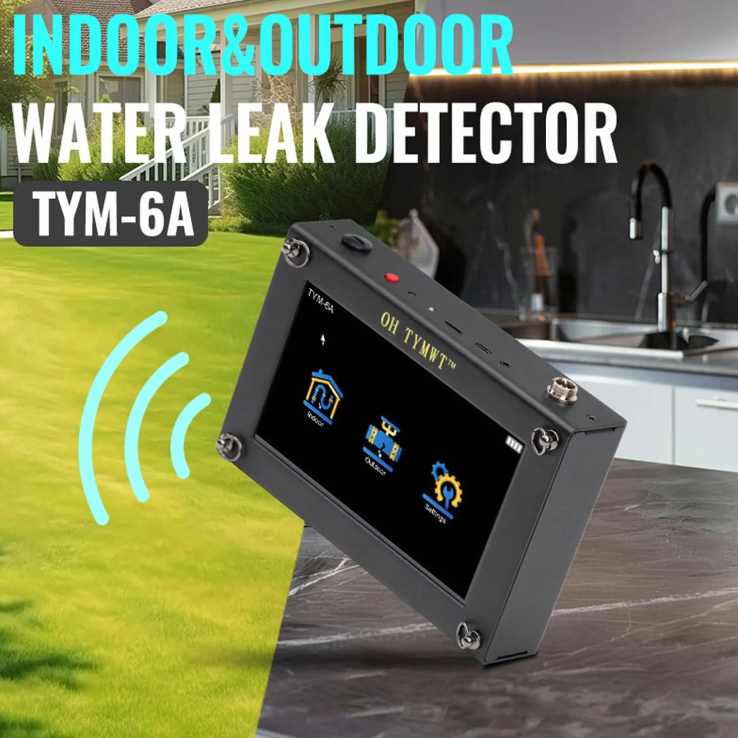 Detector Profesional de Fugas de Agua TYM-6A - Detección por IA, Doble Pantalla, Frecuencia Ajustable para Tuberías