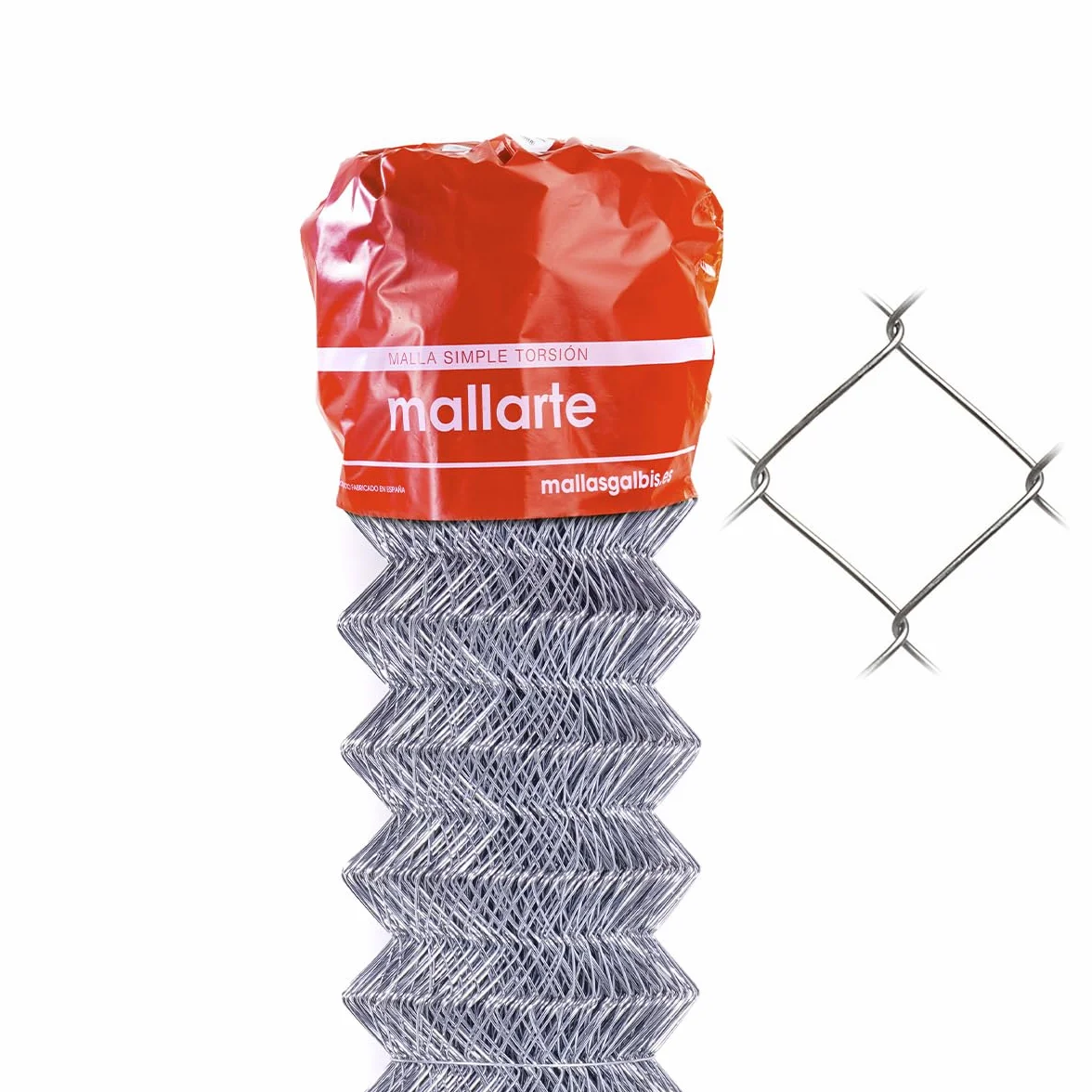 Malla Simple Torsion Mallarte 50/14/150 | Rollo de: 15m | Color: Gris | Diámetro: 2.05mm