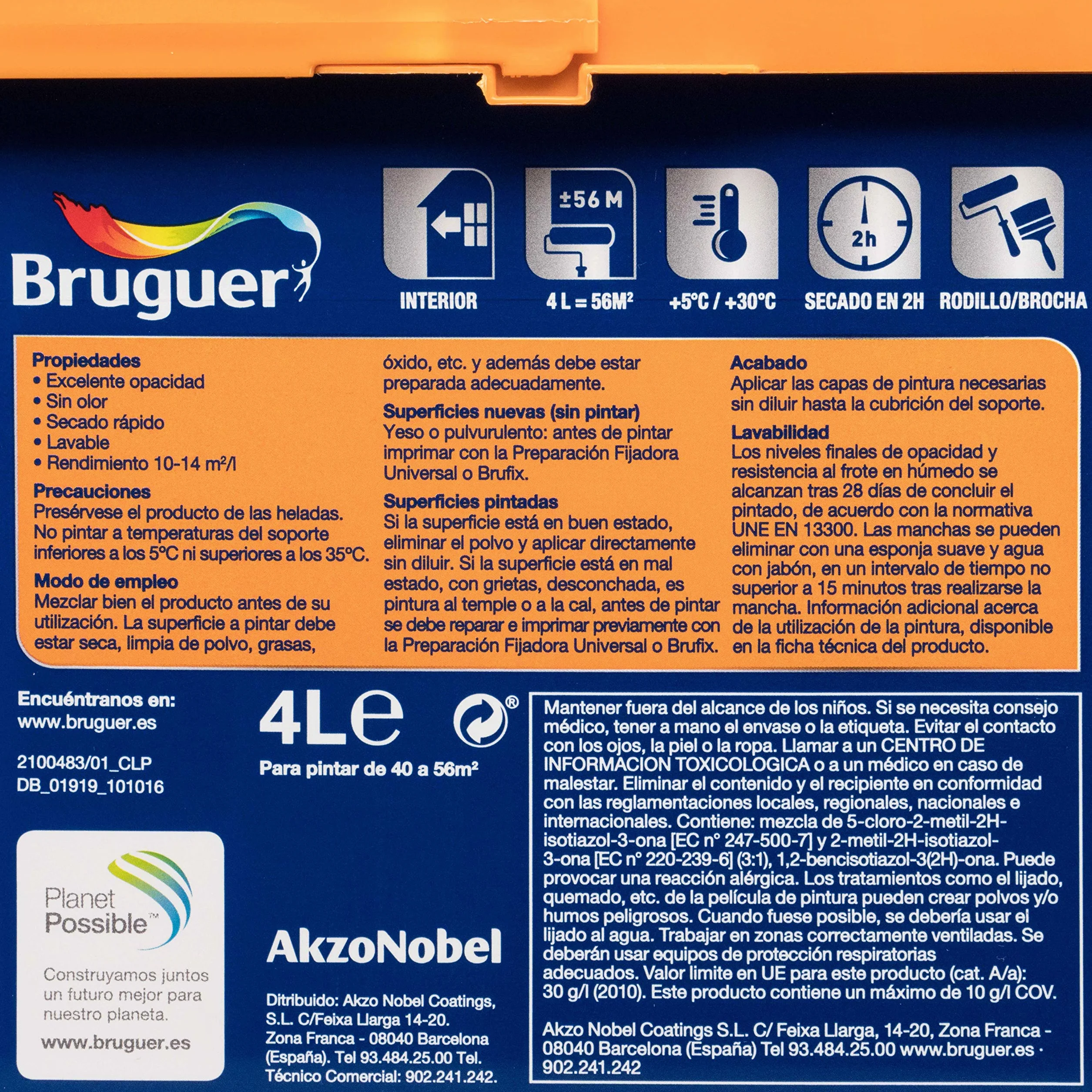 Bruguer ULTRA RESIST Pintura para paredes ultra lavable Gris Polar 4L