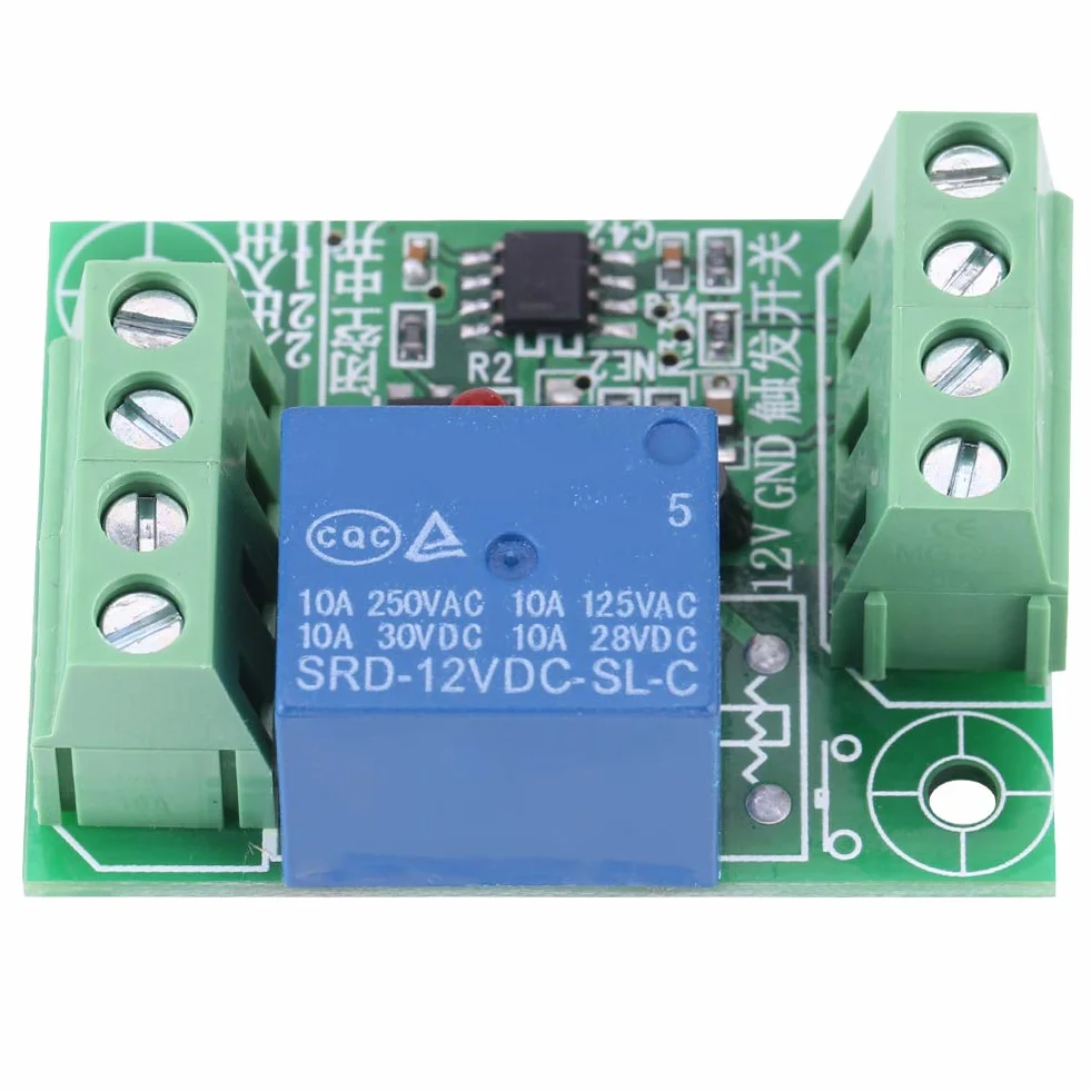 DEWIN Relé 12V, Módulo de Control de Relé de Interruptor de Disparo de Circuito Biestable de Canal único DC 12V
