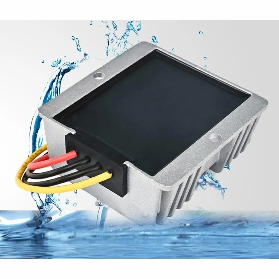 Convertidor de entrada ancha 20V-90V 12V Salida DC Transformador 96% Eficiencia IP68 nominal para uso en vehículos marinos Carcasa de aluminio compacta 10x8x3.9cm(12V45A)