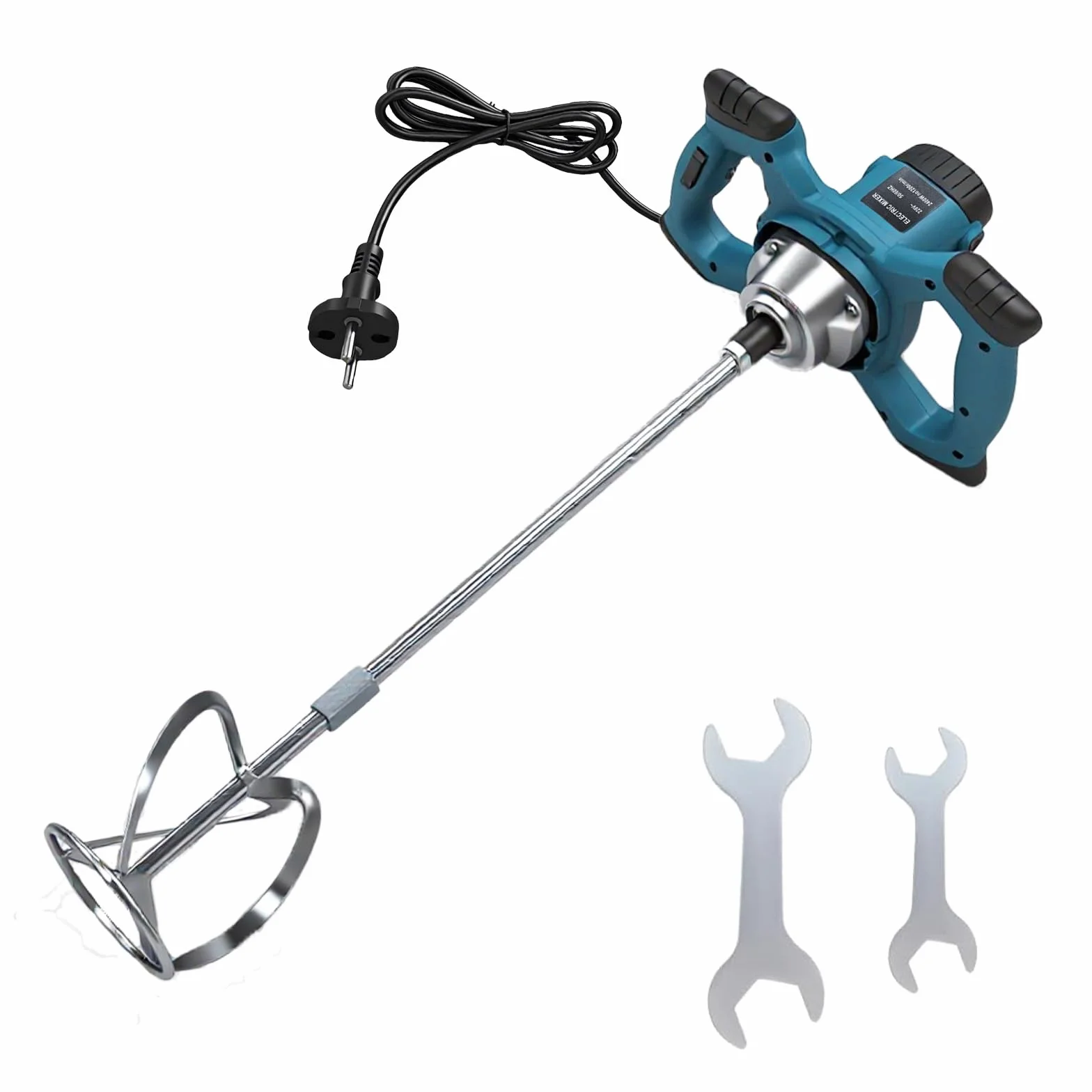 Mezclador de mortero M14 de 2400 W con motor sin escobillas, hormigonera eléctrica, 0–1700 rpm con control de velocidad de 6 niveles, para asfalto, cemento y lodo
