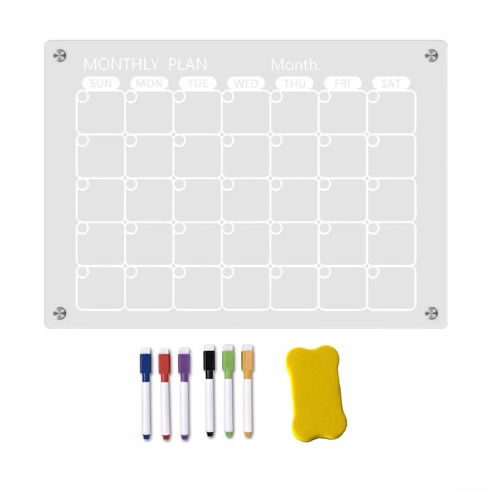 Tablero planificador acrílico con imanes fuertes para organización cocina oficina