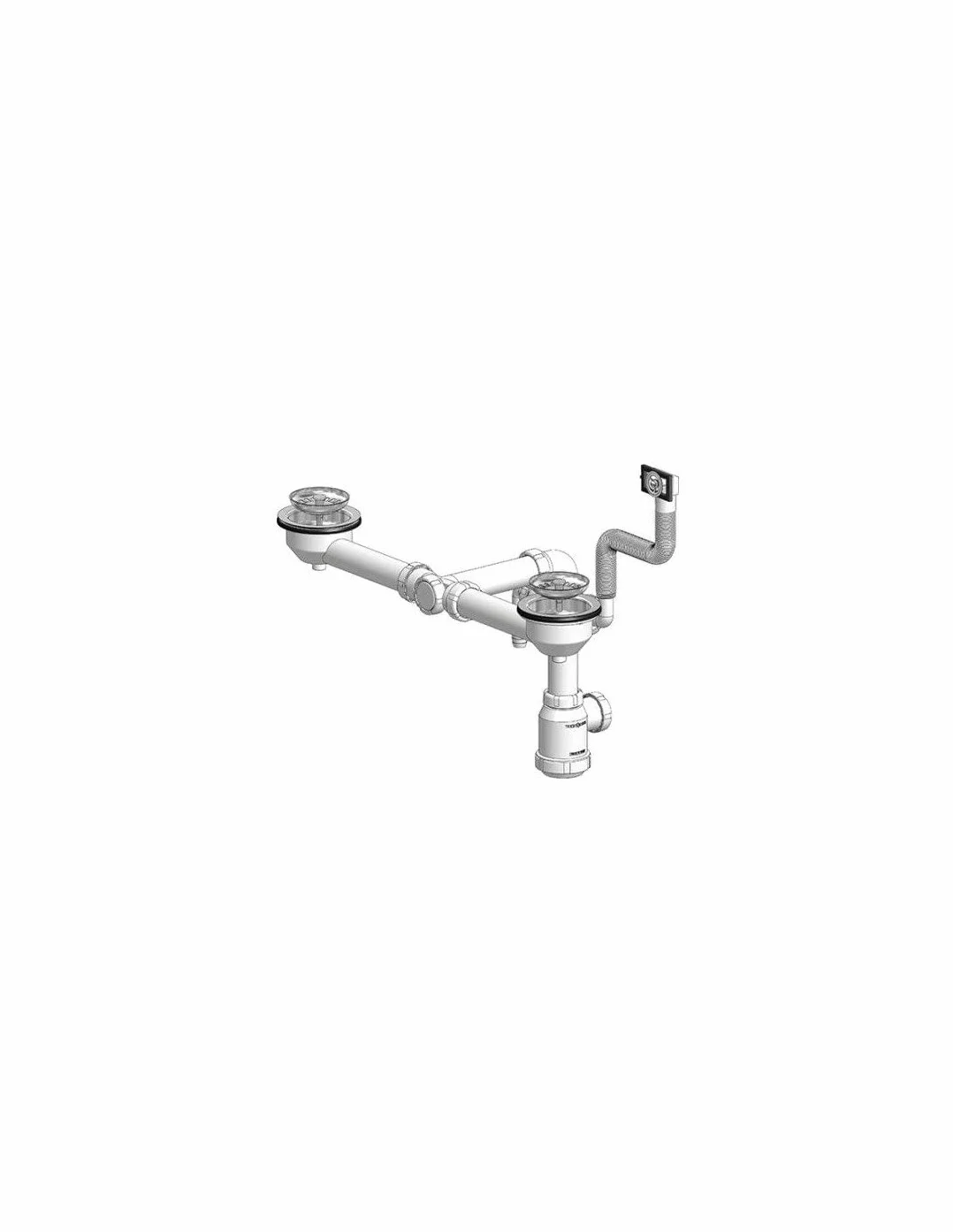 sifones - Desagüe fregadero ahorro espacio t-56bm diámetro 115