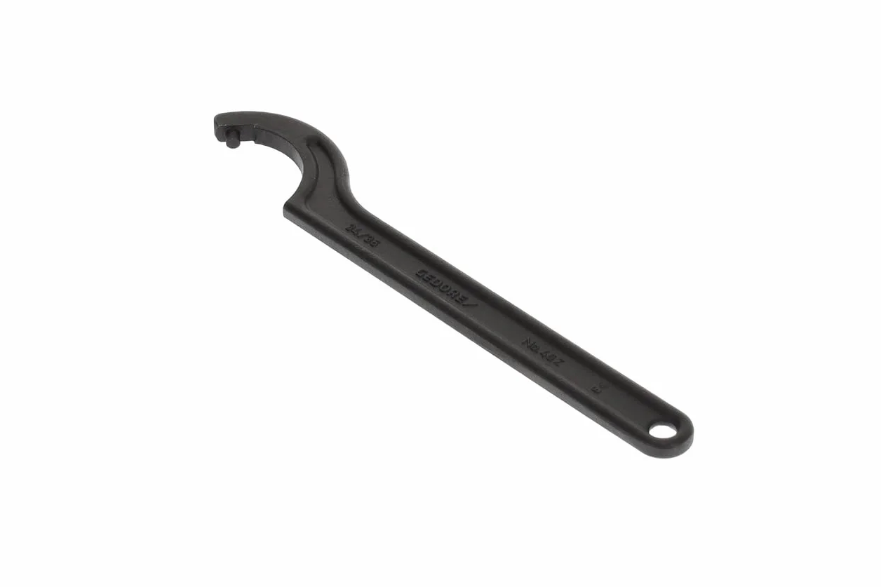 GEDORE Llave de gancho con espiga, Para tuercas cilíndricas con agujeros en cruz, Ancho de llave de 34 a 36 mm, Diámetro de punta 8 mm, Llave, 40 Z 34-36
