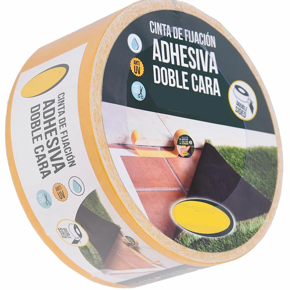 Suinga Cinta Adhesiva Doble Cara 5 cm x 30 Metros | Banda Doble Cara Interior y Exterior para Moquetas y Cesped Artificial | Cinta de Doble Cara Extrafuerte Resistente al Agua