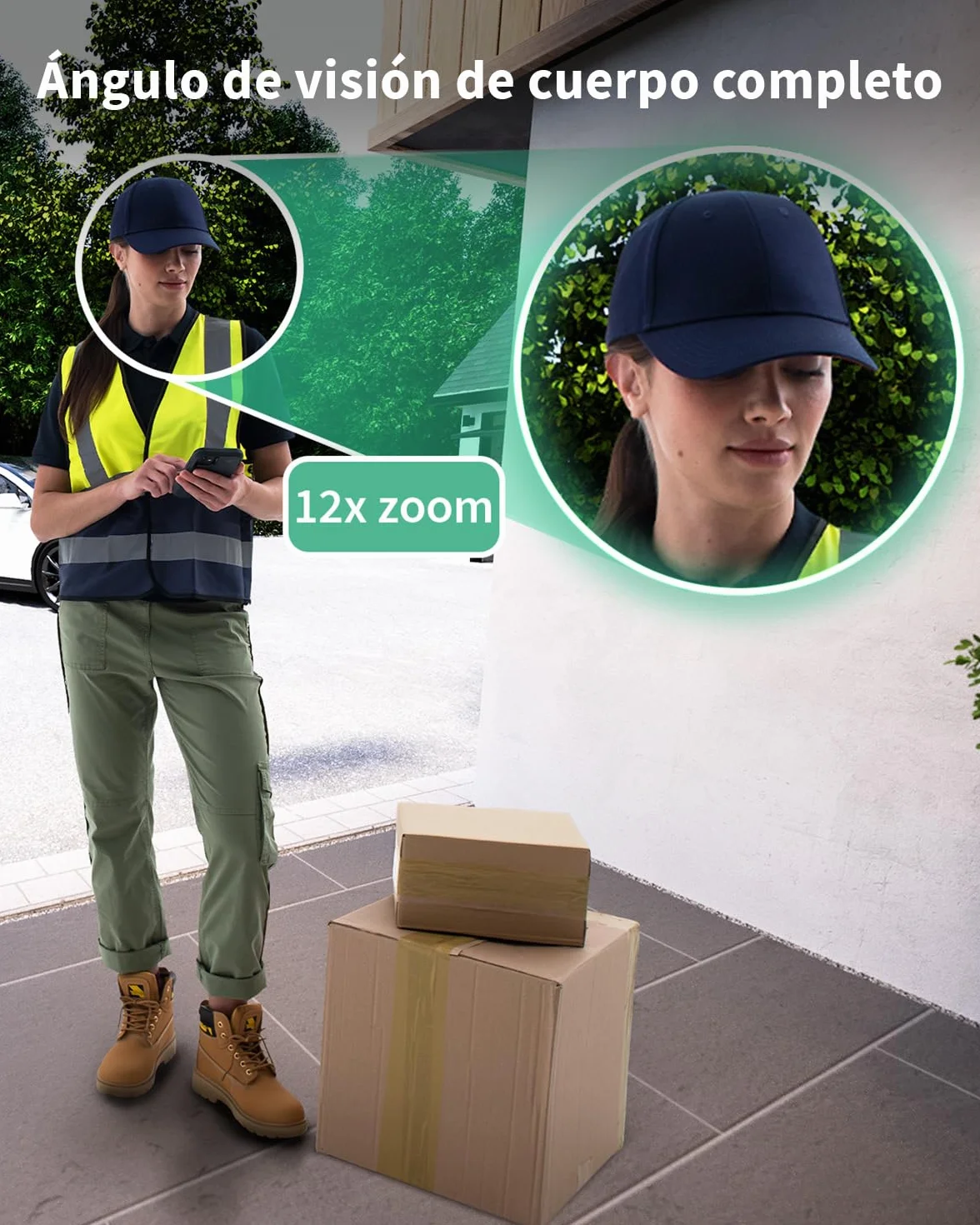Arlo Essential FHD Videoportero WiFi, Cámara Exterior con Timbre, Detector de Movimiento, Visión Nocturna, Audio Bidireccional, Blanca